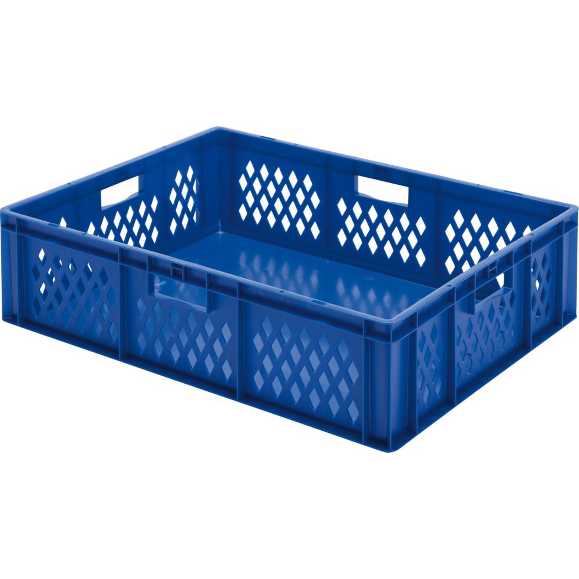 Transport-Stapelkasten B800xT600xH210 mm blau, Wände durchbrochen mit Griffloch LA-KA-PE