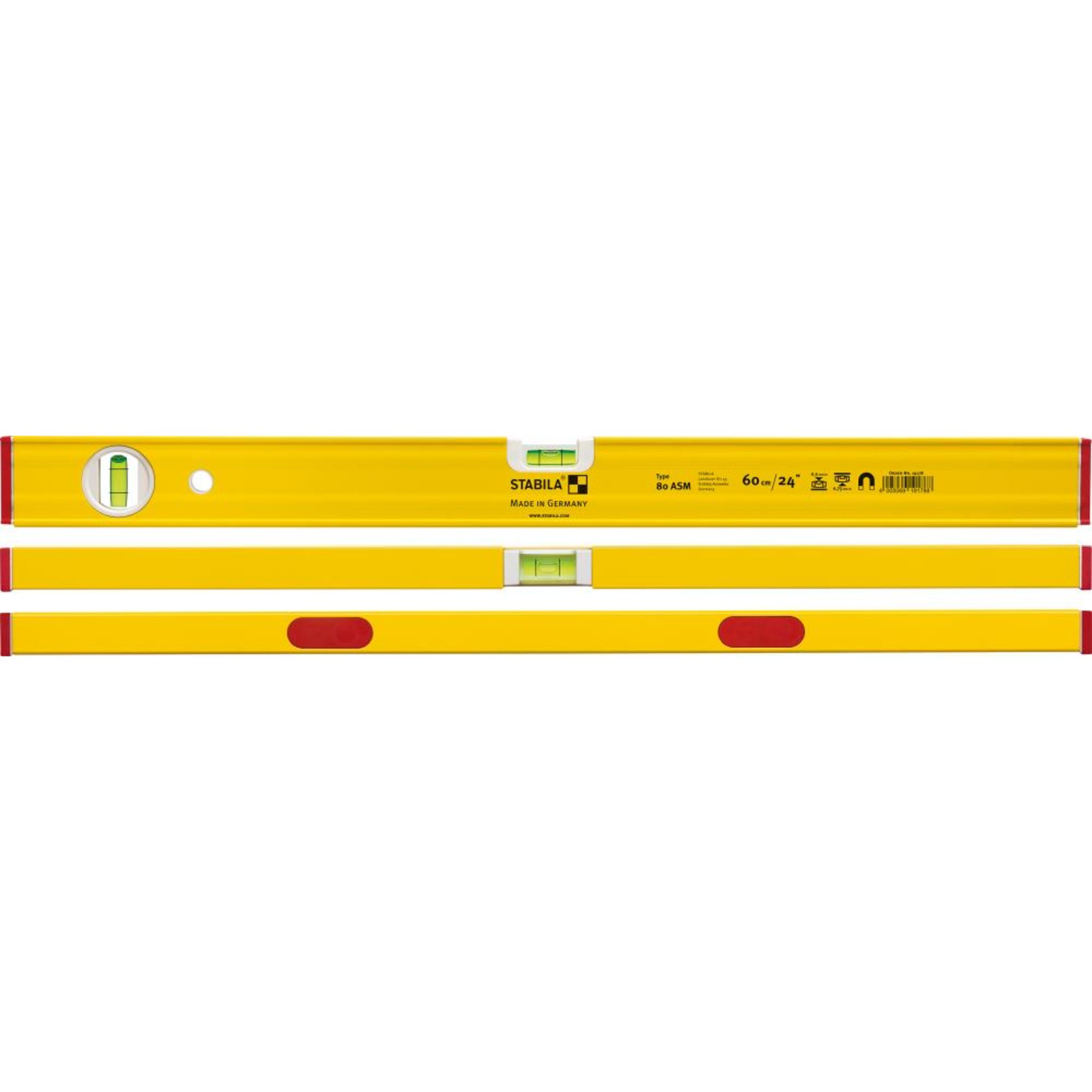 Magnet-Wasserwaage LM 80ASM 60cm pulverbeschichtet Stabila