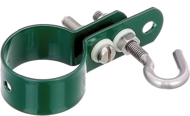 GAH Alberts Schelle,Befestigung v. Geflechtspannstäben an Pfosten,verzinkt,grün Kst.b.,?38mm