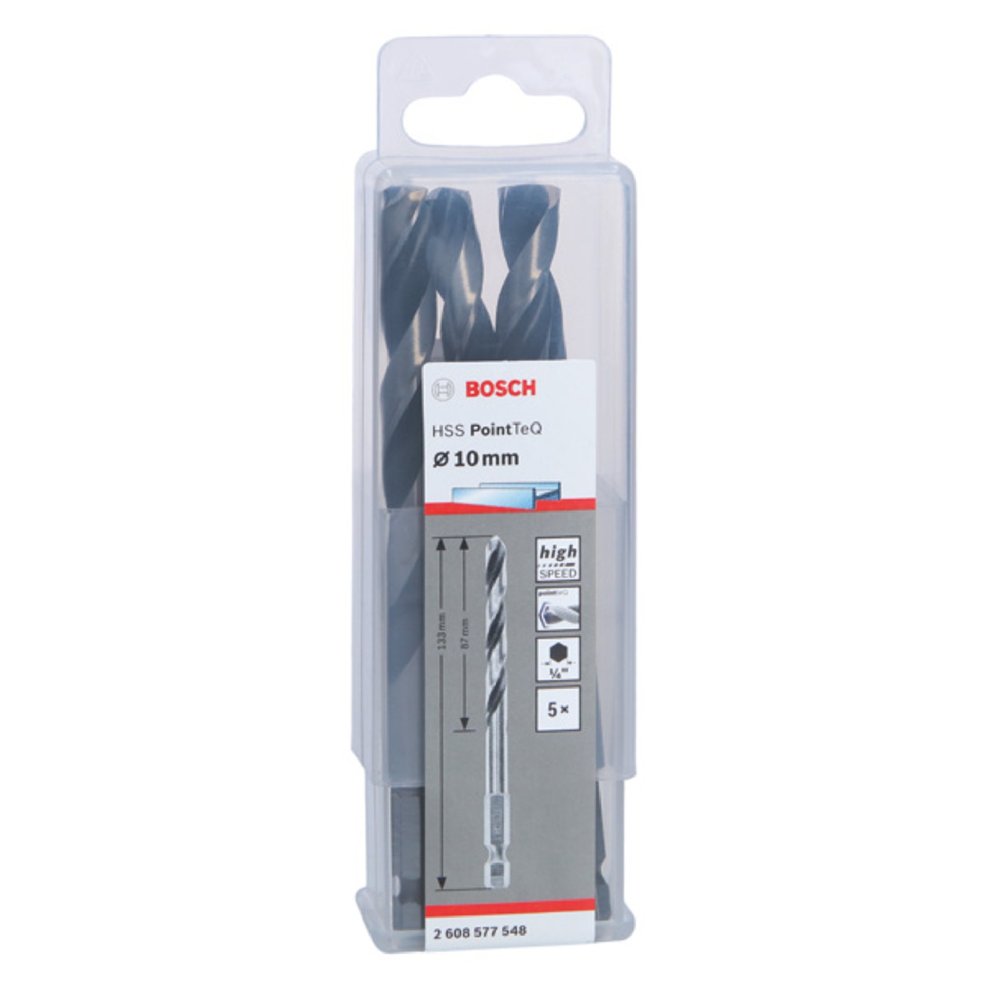 HSS PointTeQ Sechskantbohrer 10,0 mm, 5-tlg.
