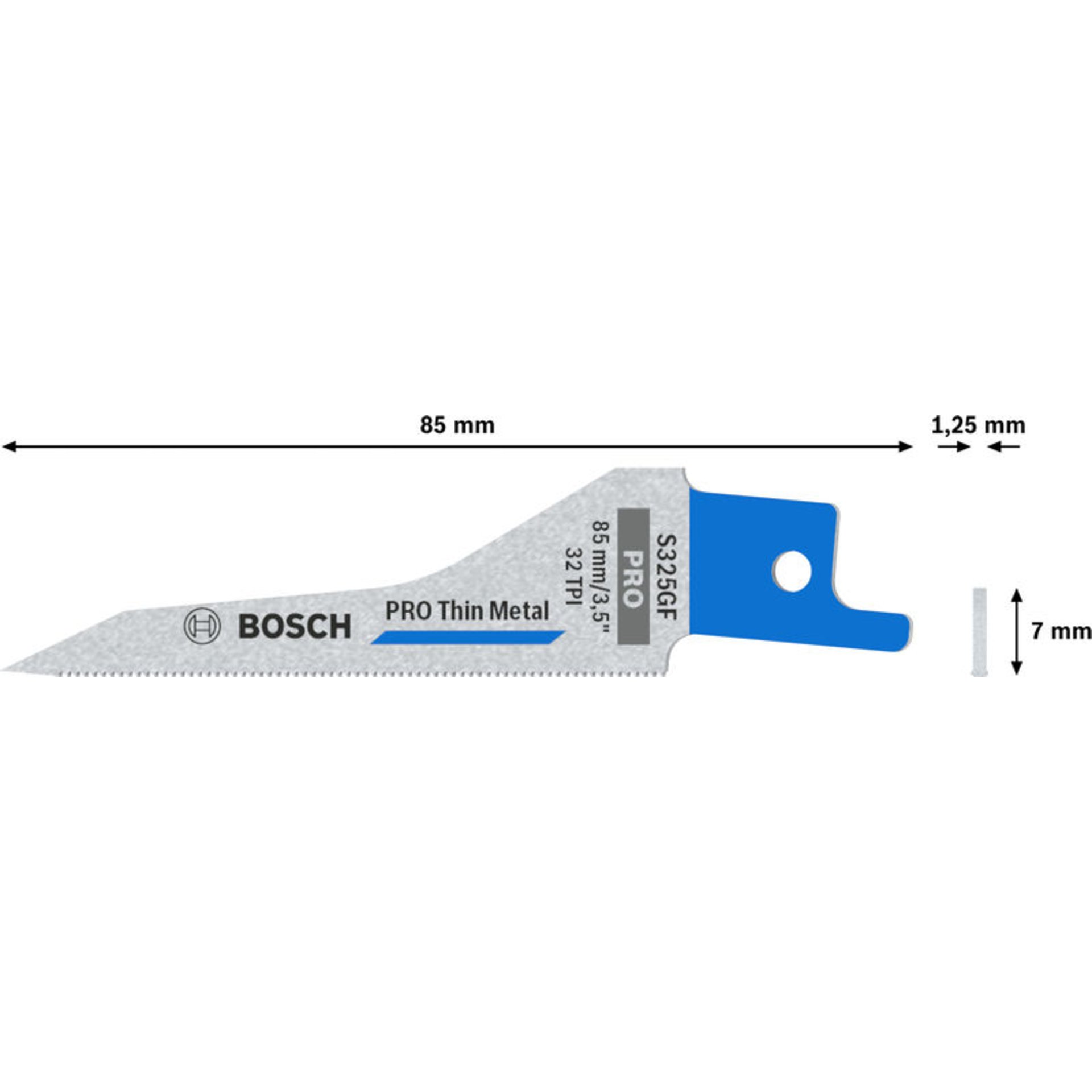 PRO Thin Metal S325GF Säbelsägeblatt, 1,25 x 7 x 85 mm, 5-tlg.