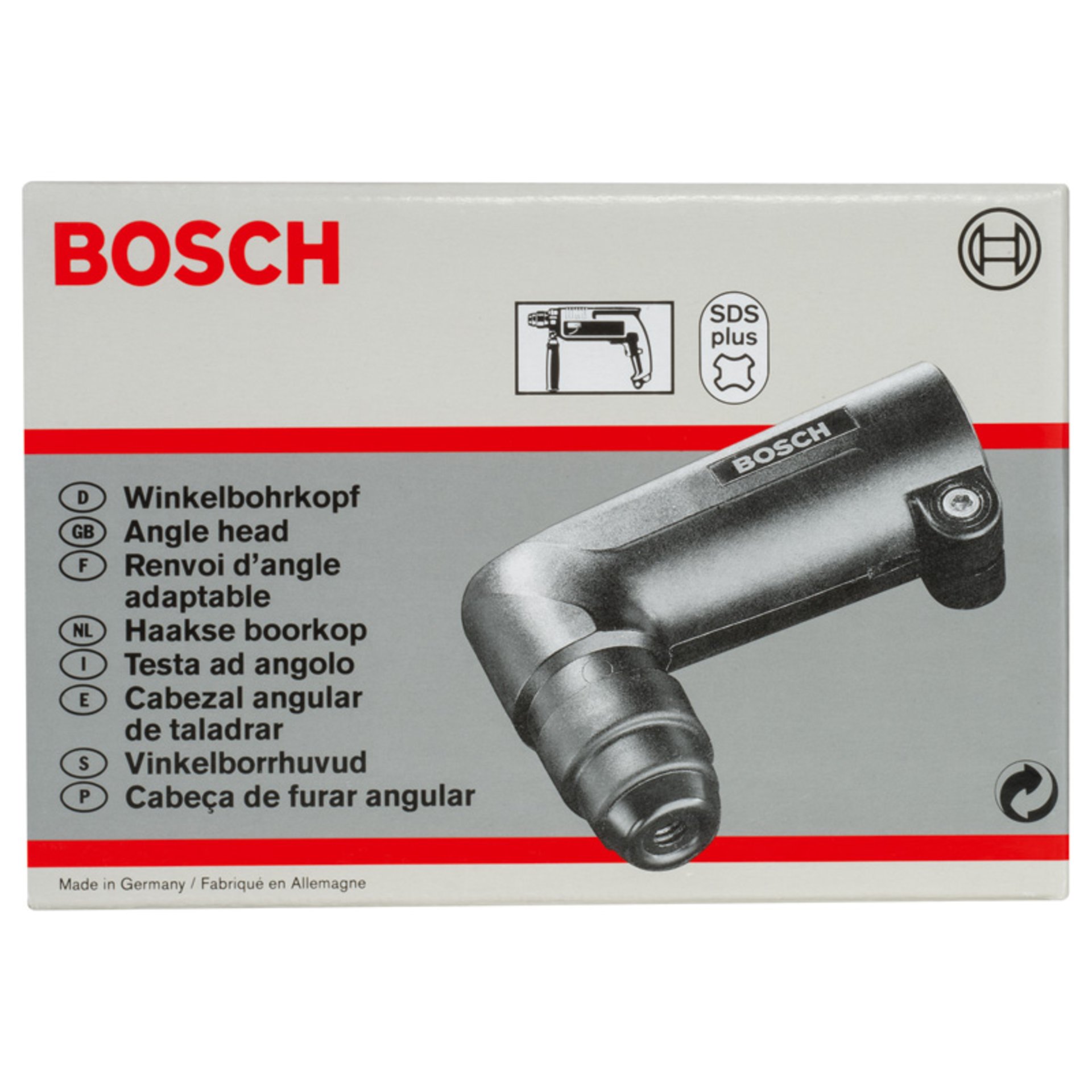 Winkelbohrkopf für leichte Bohrhämmer mit SDS plus Werkzeughalter, 43 mm