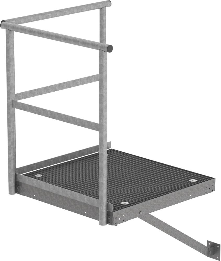 Grundpodest 1,0x1,0 m Stahl verzinkt