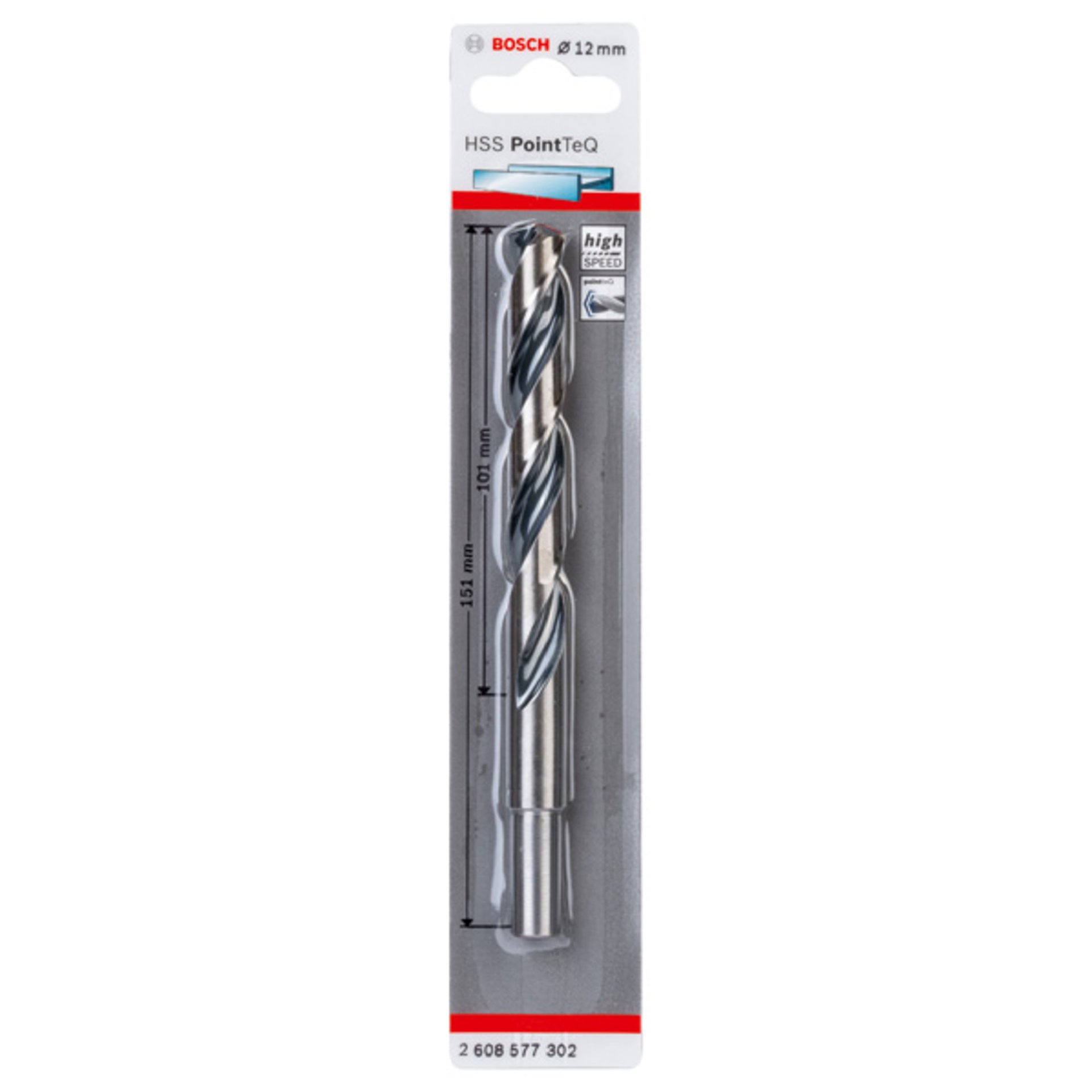 Metallspiralbohrer HSS PointTeQ, DIN 338, mit reduziertem Schaft, 12,0 mm