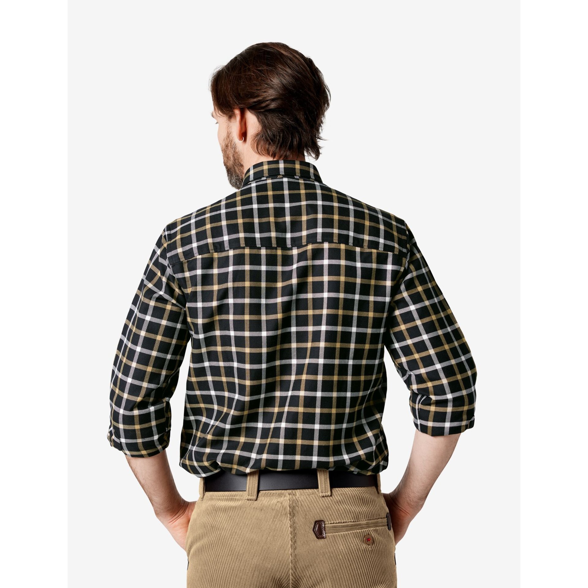 ALOIS Arbeitshemd langarm schwarz-beige Gr. 41/42