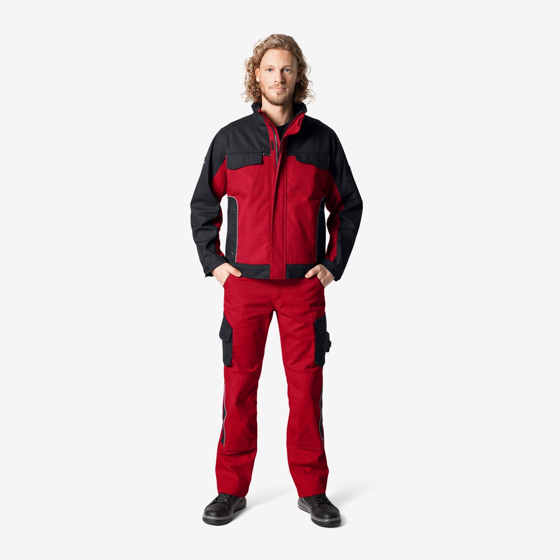 ERNST Arbeitsjacke rot-schwarz XL