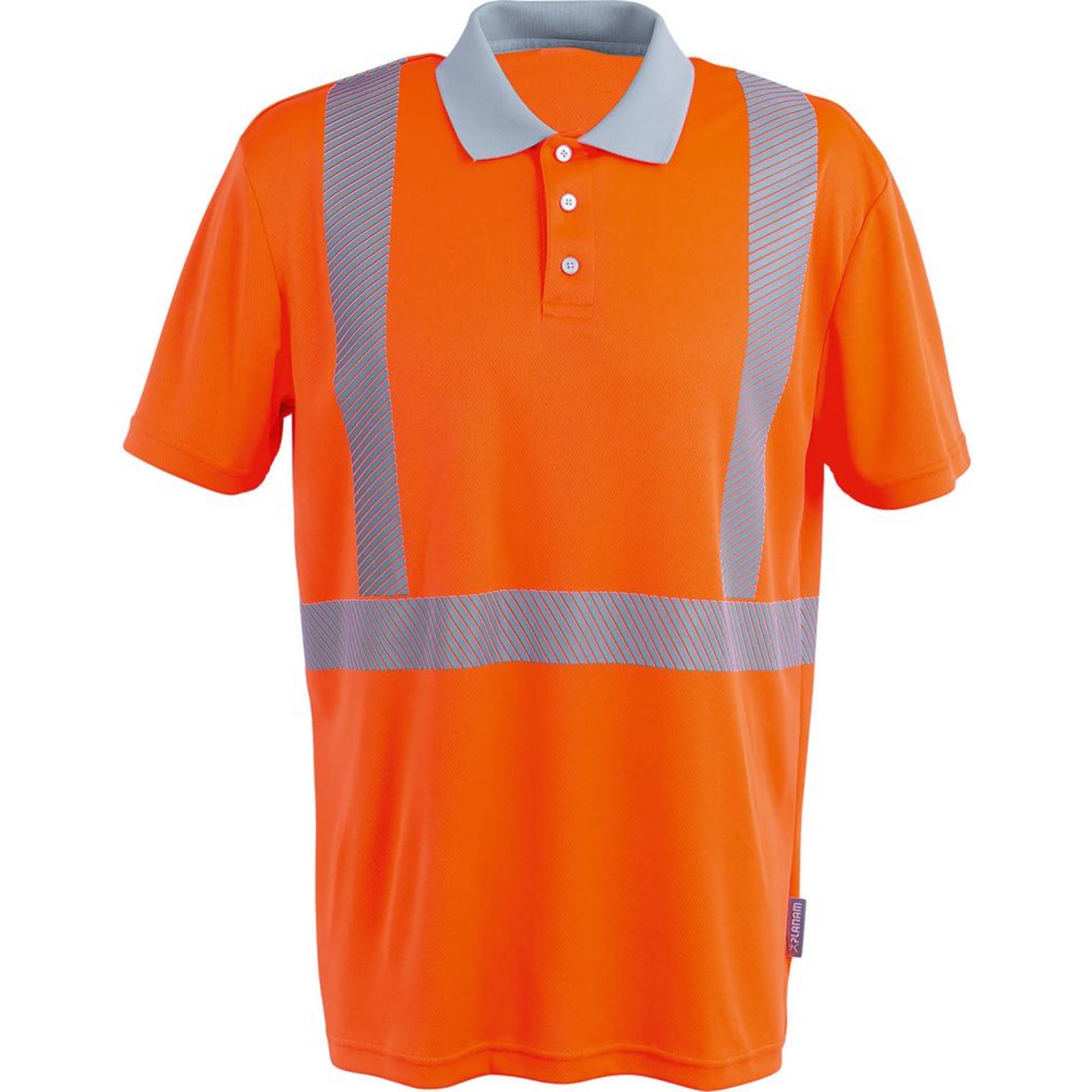 Norit Warnschutz, Polo 1/4, orange/zink, XXL