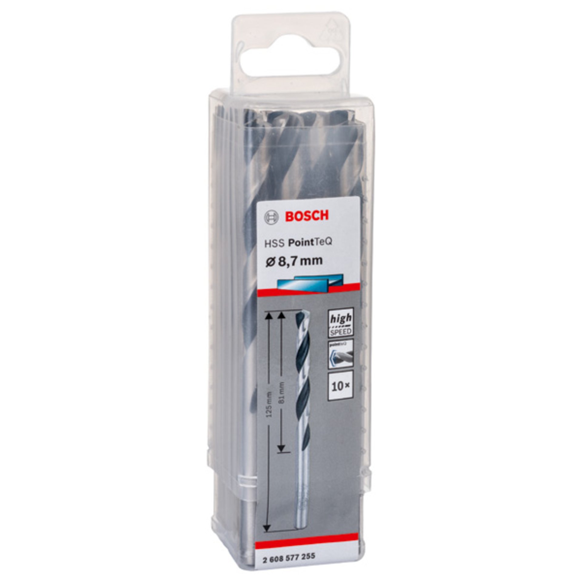 Metallspiralbohrer HSS PointTeQ, DIN 338, 8,7 mm, 10er-Pack