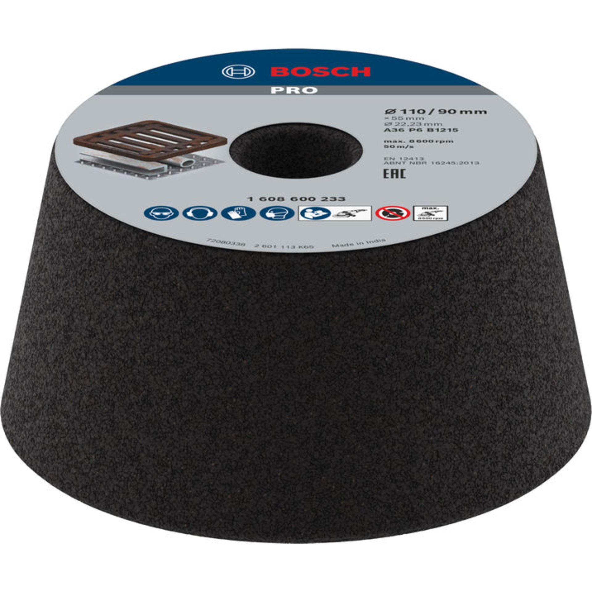 PRO Metal Konischer Schleiftopf, 90 x 110 x 55 mm, K36