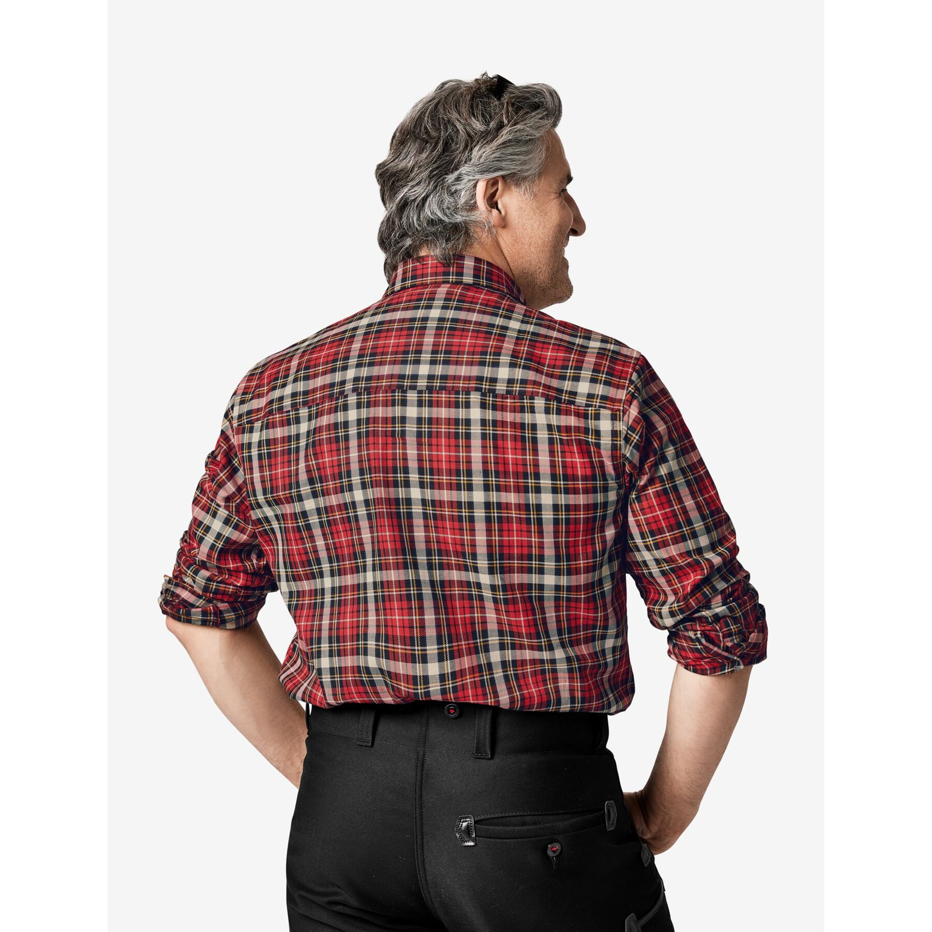 ERHARD Arbeitshemd langarm rot-schwarz Gr. 39/40