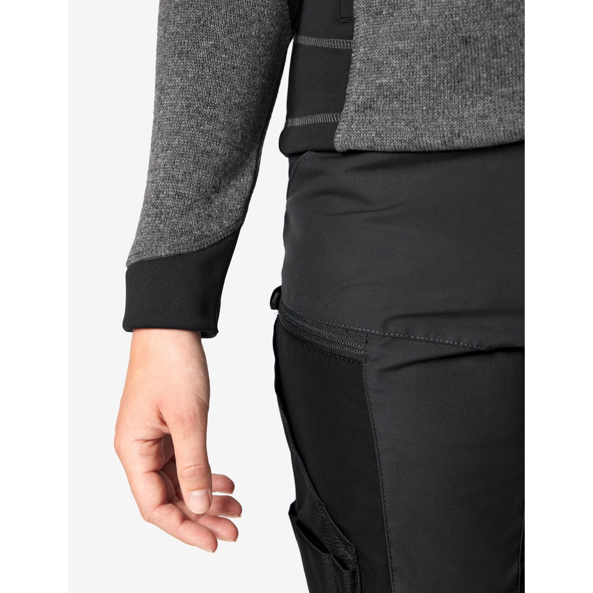 MARIEKE Strick-Fleece-Jacke Damen anthrazit-schwarz 2XL