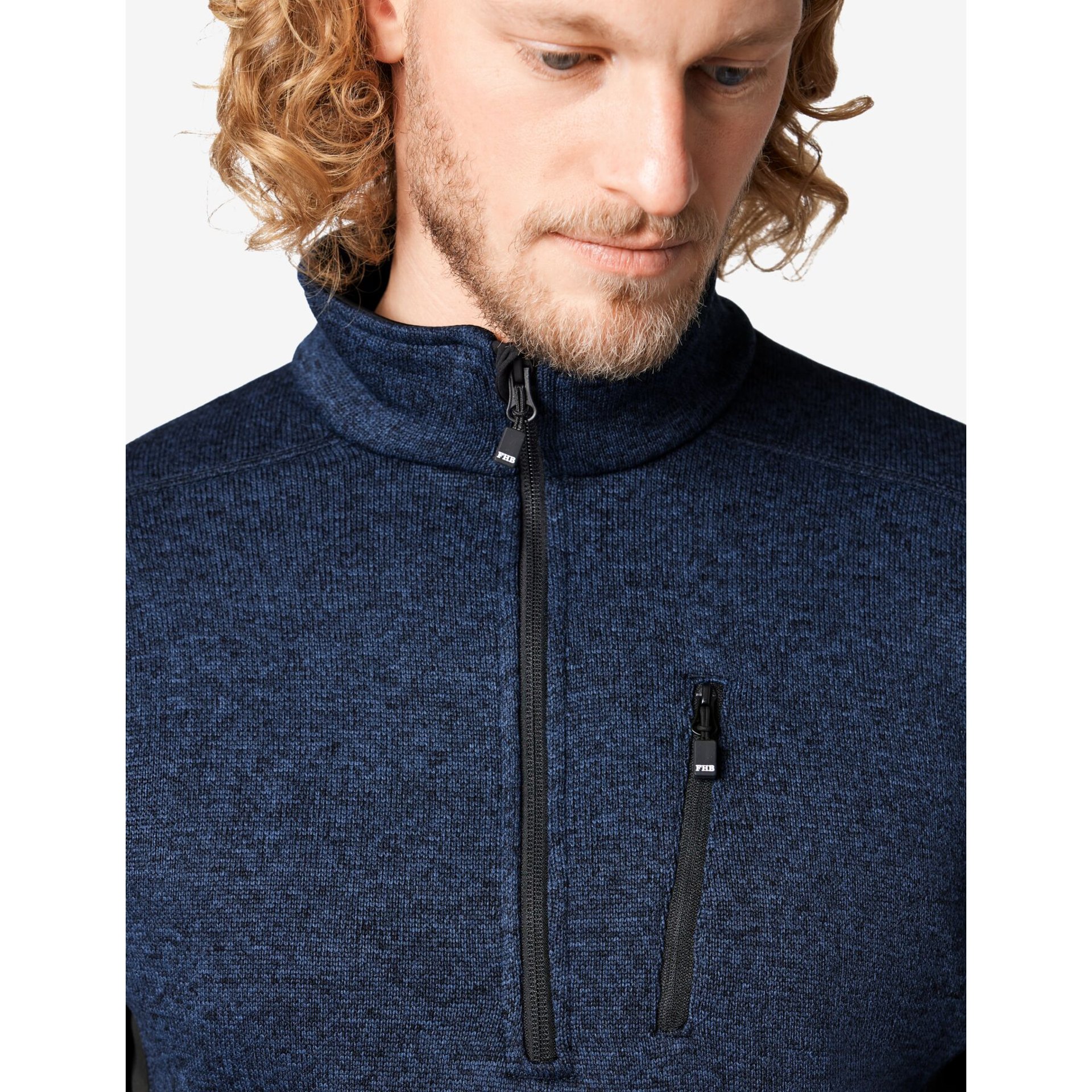PATRICK Strick-Fleece-Troyer marine-schwarz Gr. M