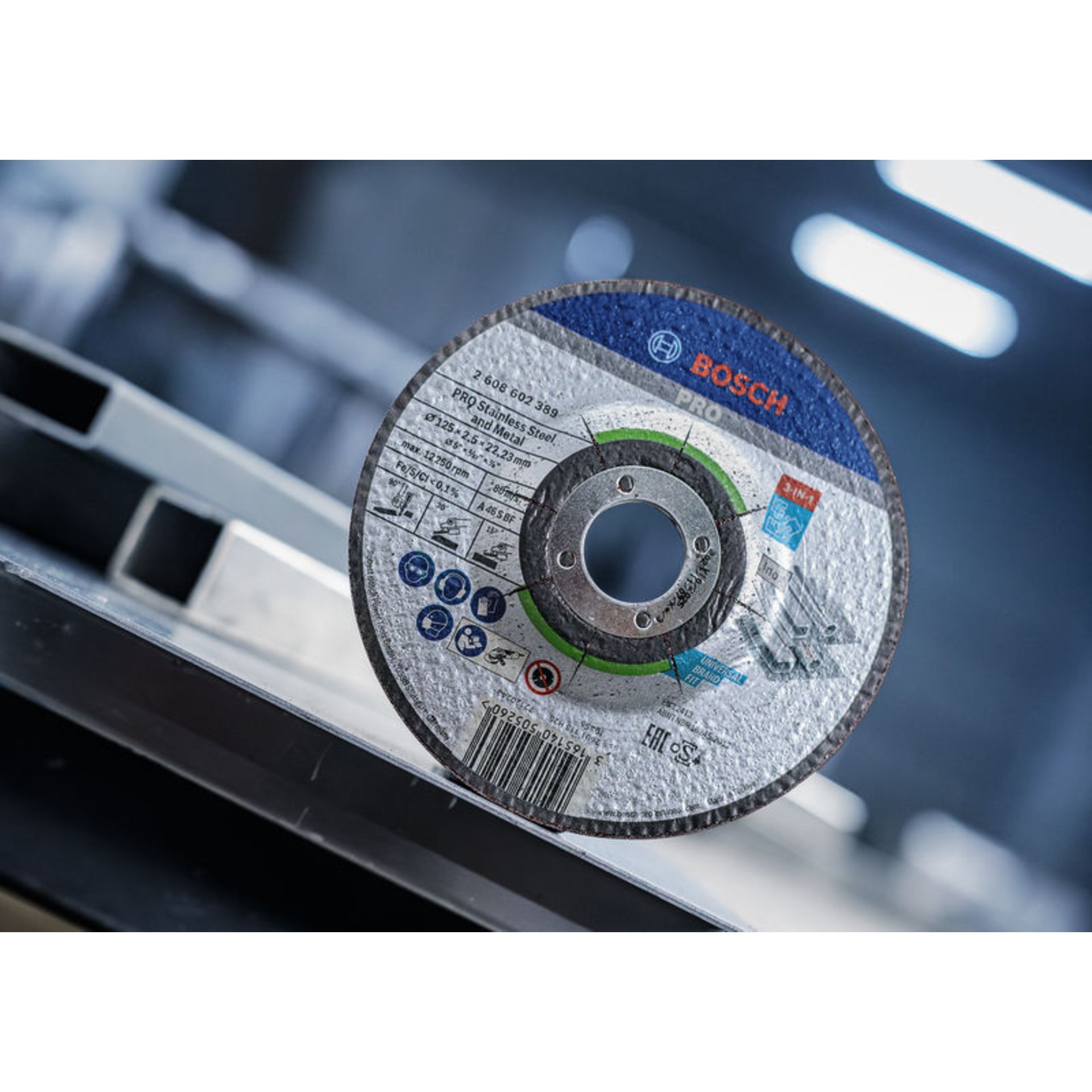 PRO Stainless Steel and Metal Gebundene 3-in-1-Disc, 115 x 2,5 x 22,23 mm