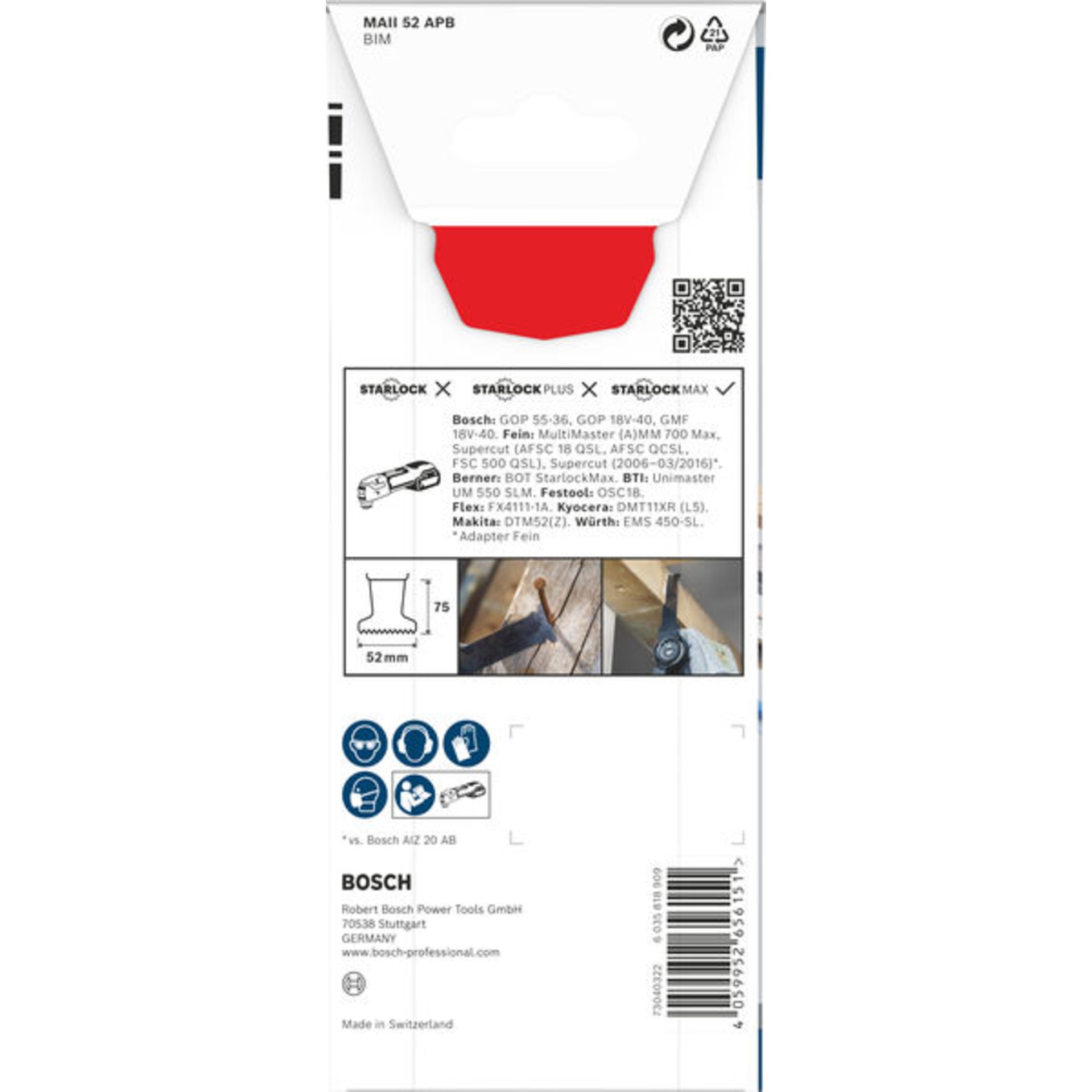 PRO MAII 52 APB Blatt für Multifunktionswerkzeuge, 52 x 75 mm