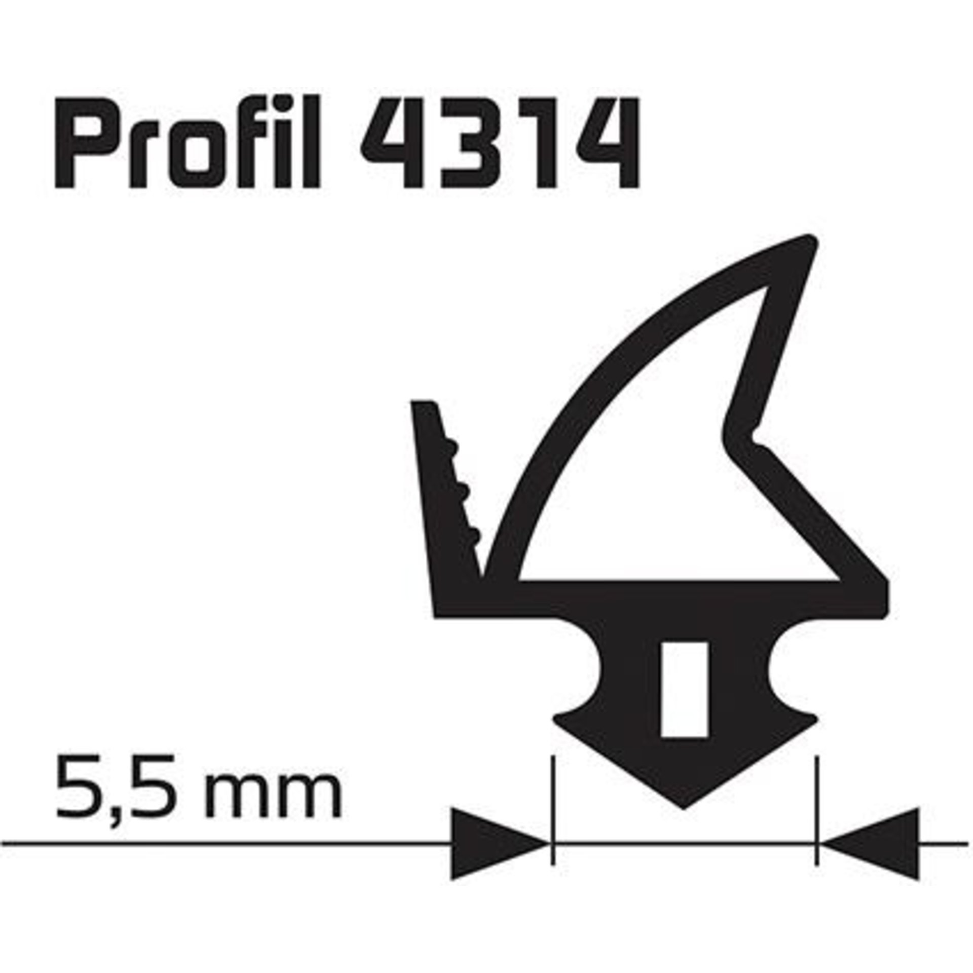 Renov.-Dichtung sw Profil25m, 4314 f. KF-Fenster u.Türen Silikon