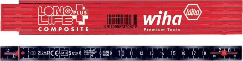 Wiha Gliedermaßstab 2m rot/schwarz