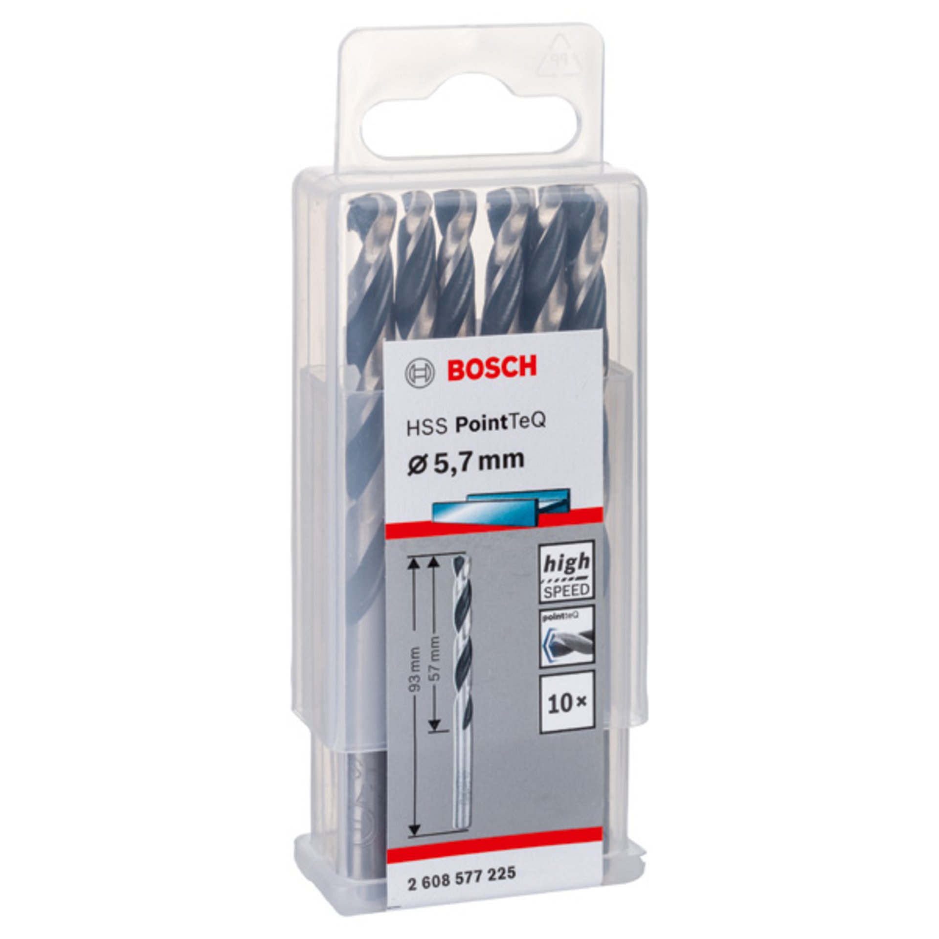 Metallspiralbohrer HSS PointTeQ, DIN 338, 5,7 mm, 10er-Pack