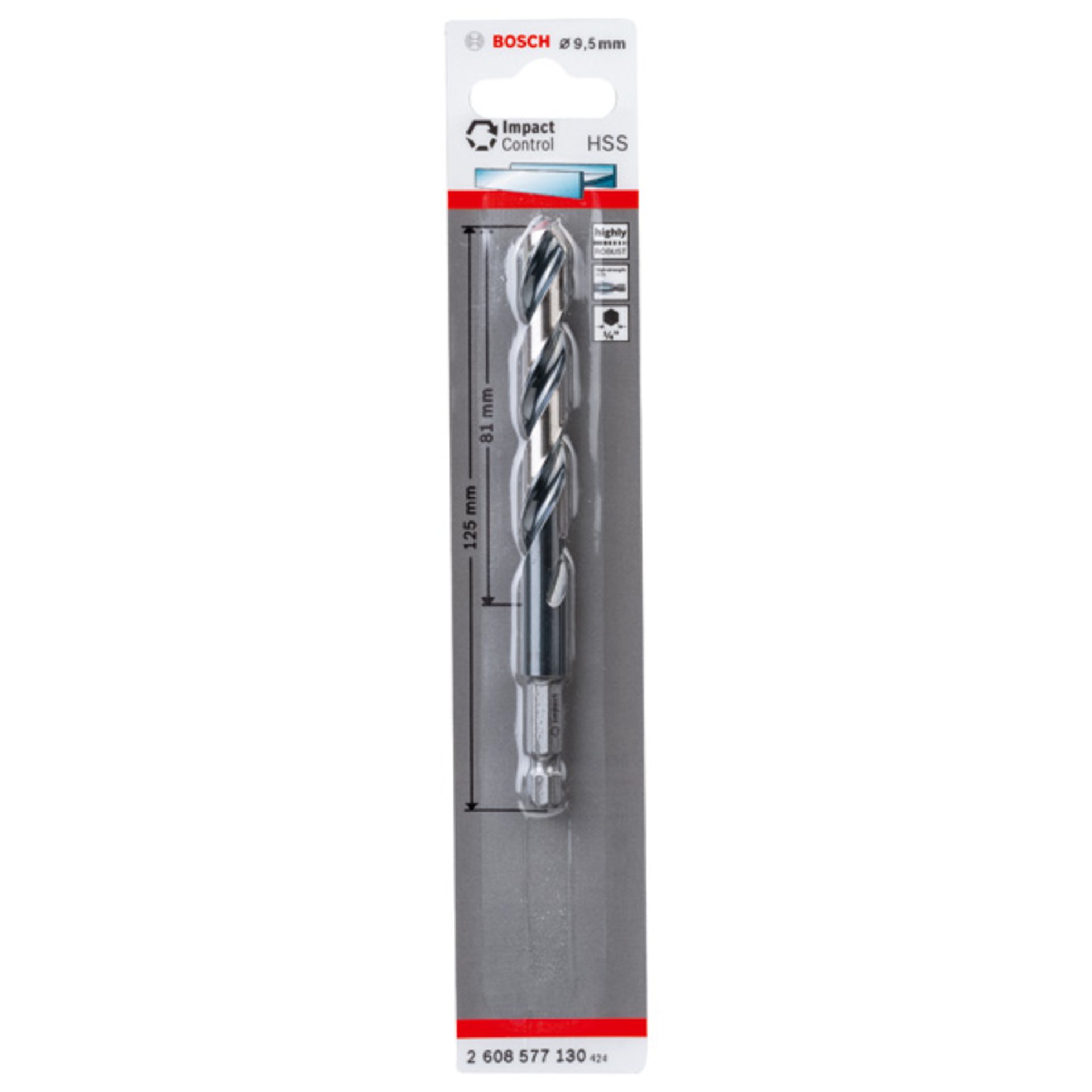 HSS Spiralbohrer mit Sechskantschaft 9,5 mm