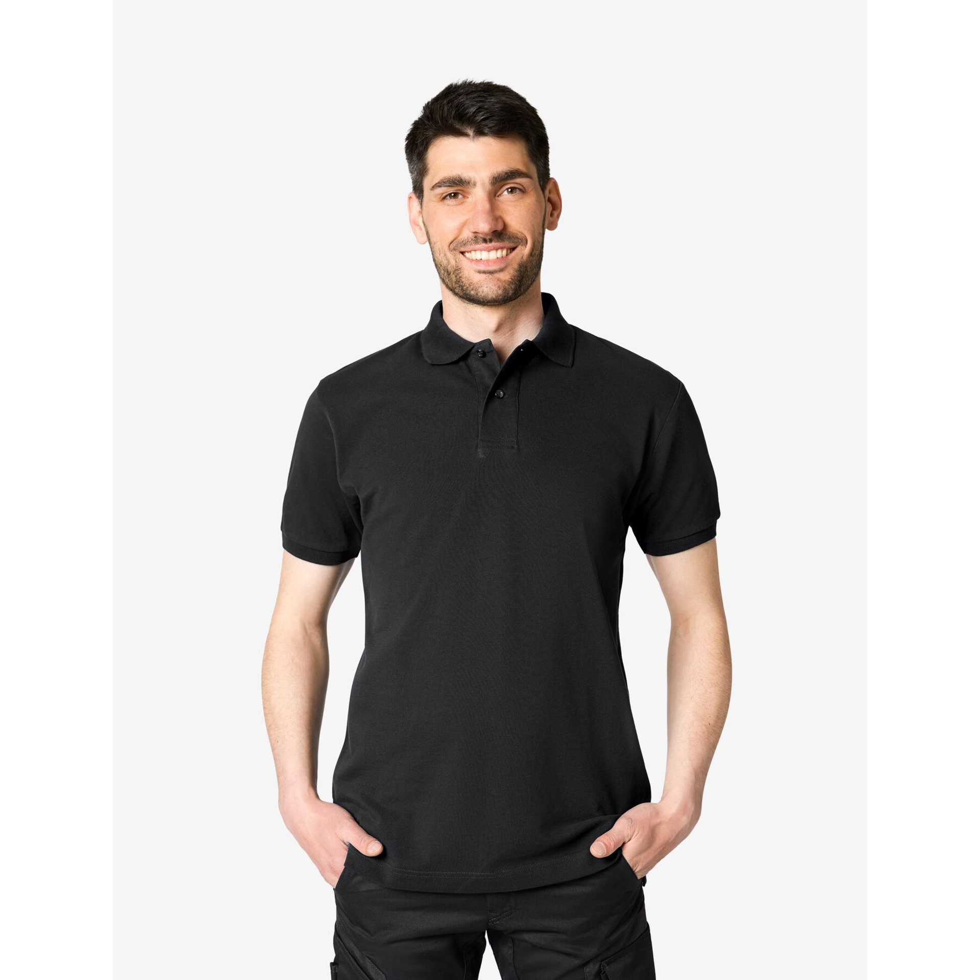 DANIEL Polo-Shirt einfarbig schwarz Gr. XL