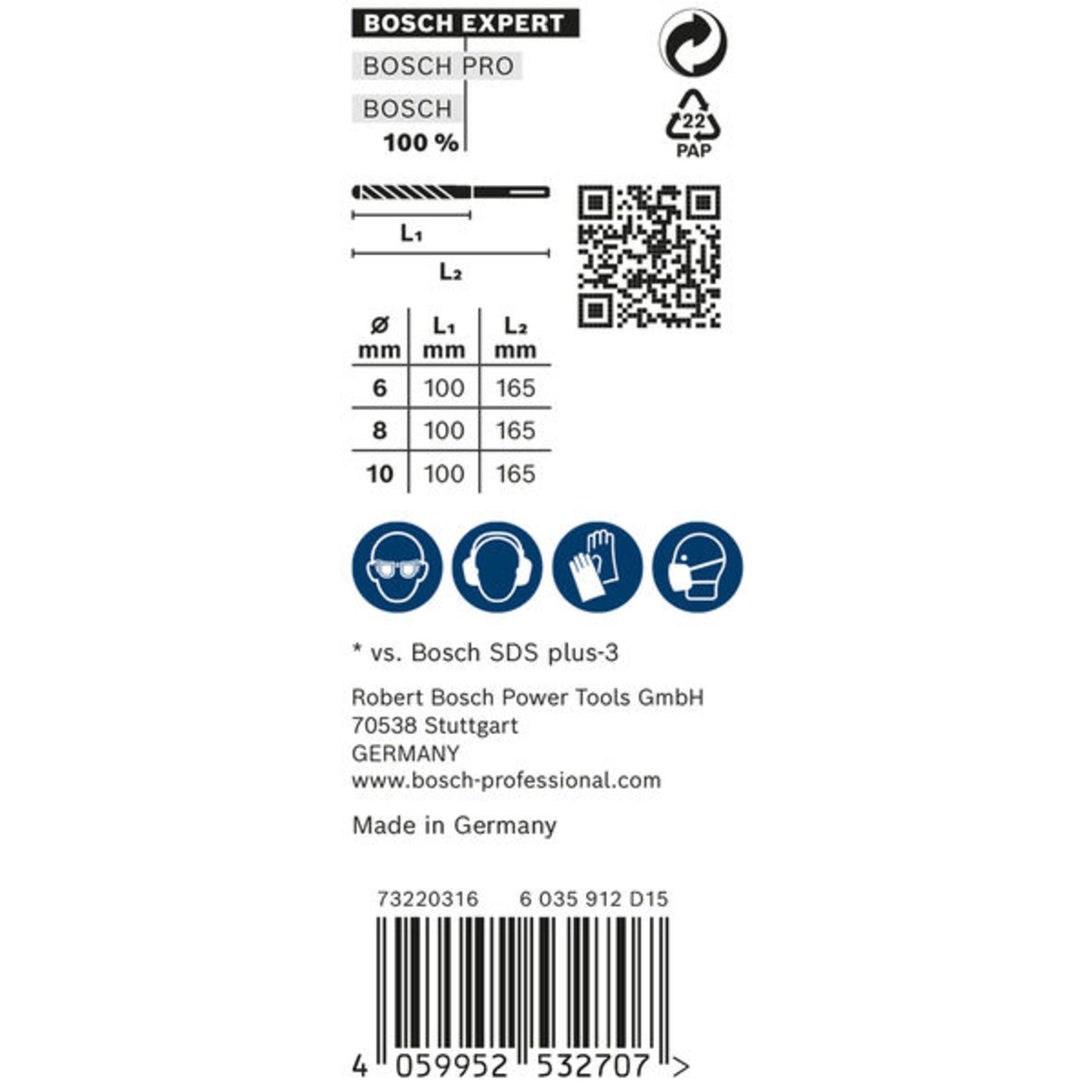 EXPERT SDS plus-7X Hammerbohrer-Set, 6/8/10 mm, 3-tlg