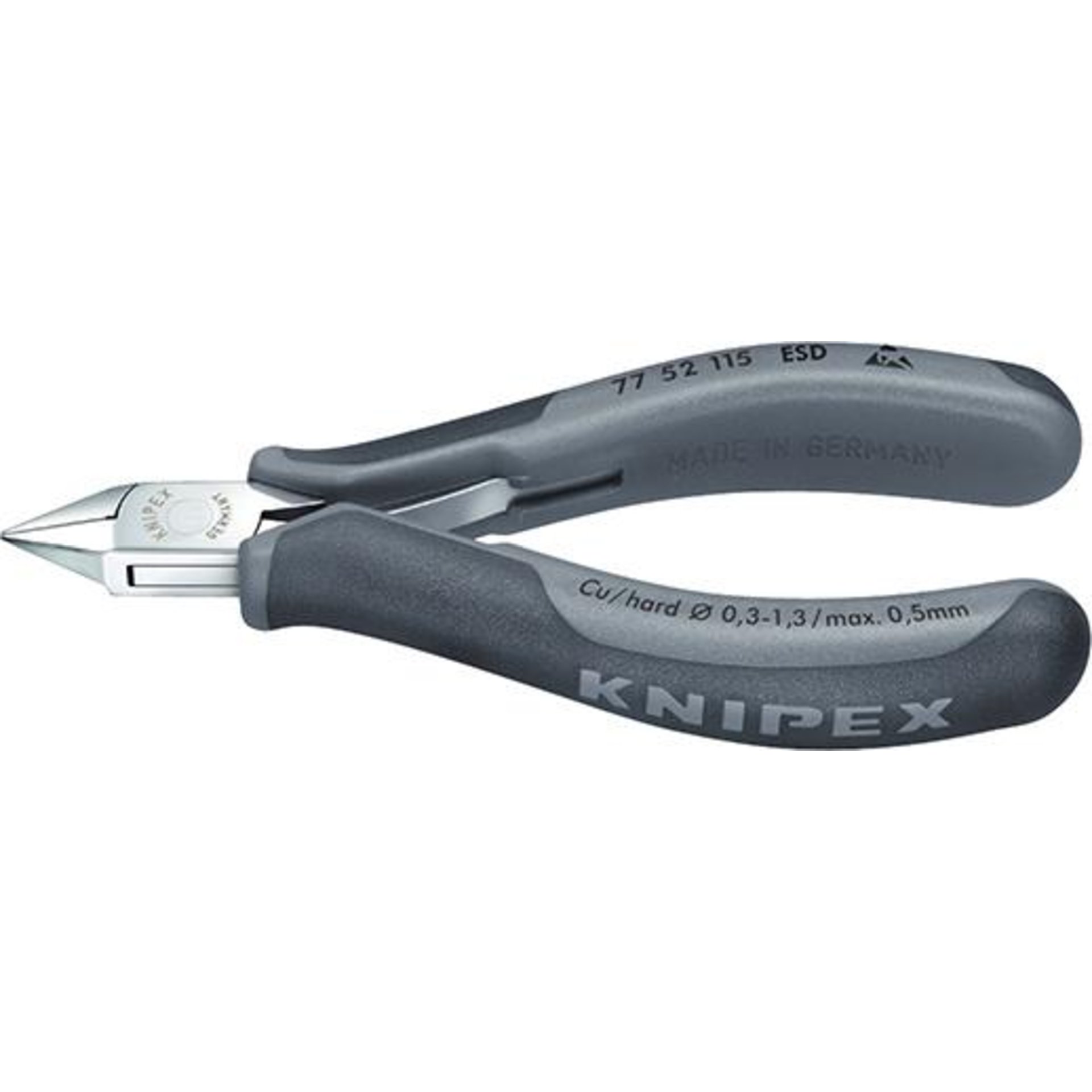 Seitenschneider Elektronik ESD Spitzflachkopf mit Fase klein 115mm KNIPEX