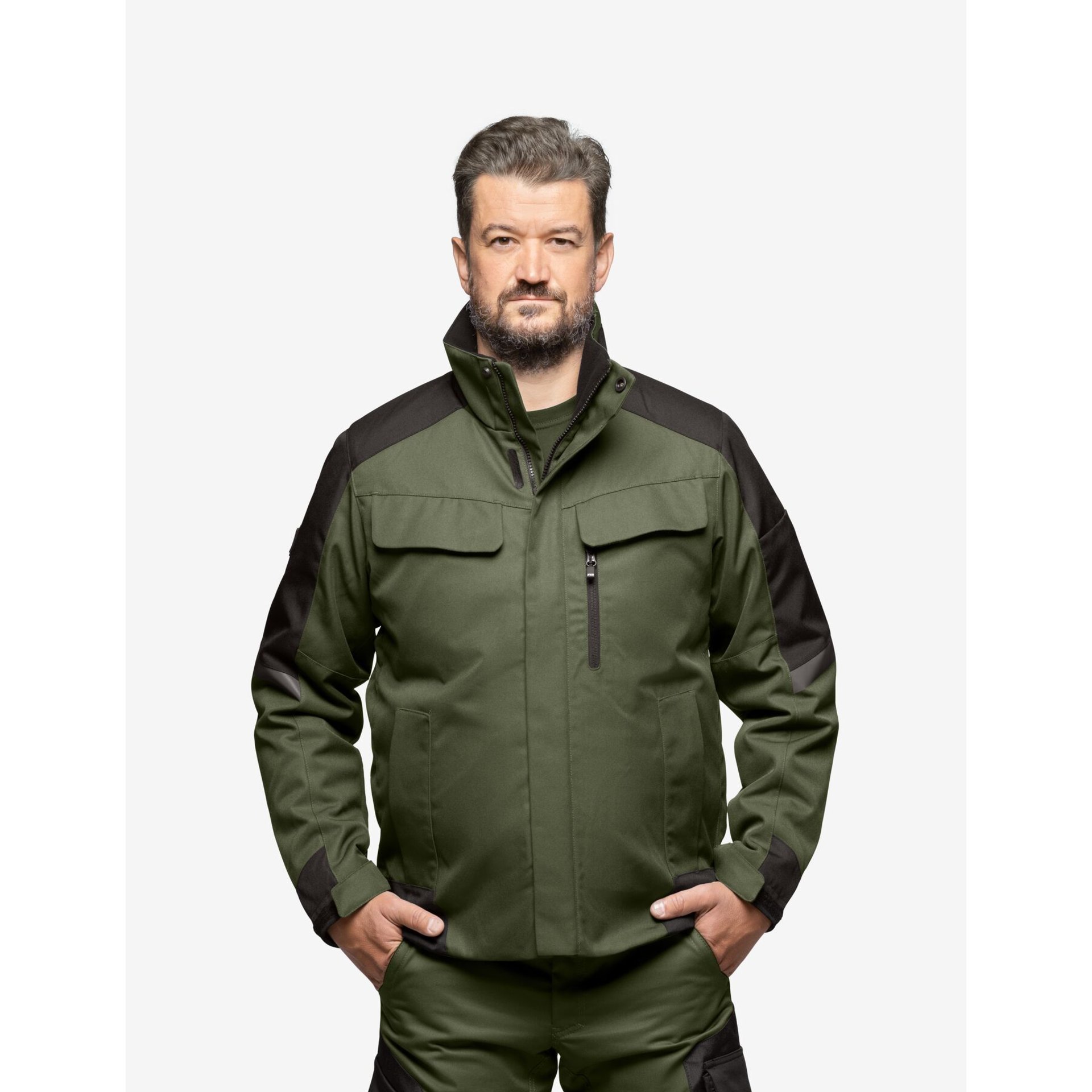 LARS Arbeitsjacke oliv-schwarz L