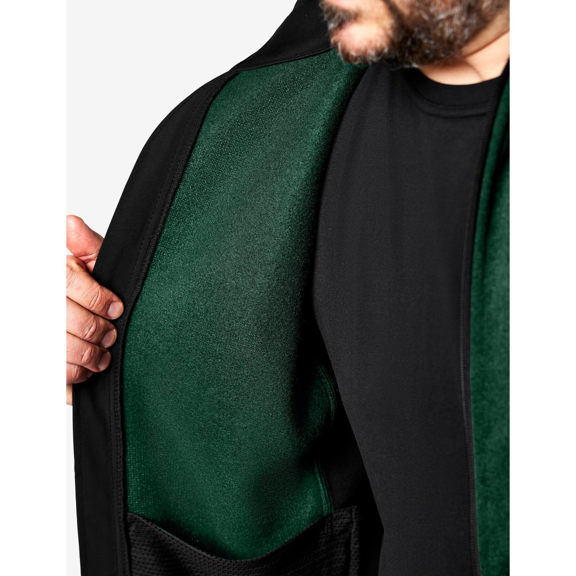 CHRISTOPH Strick-Fleece-Jacke Herren grün-schwarz L