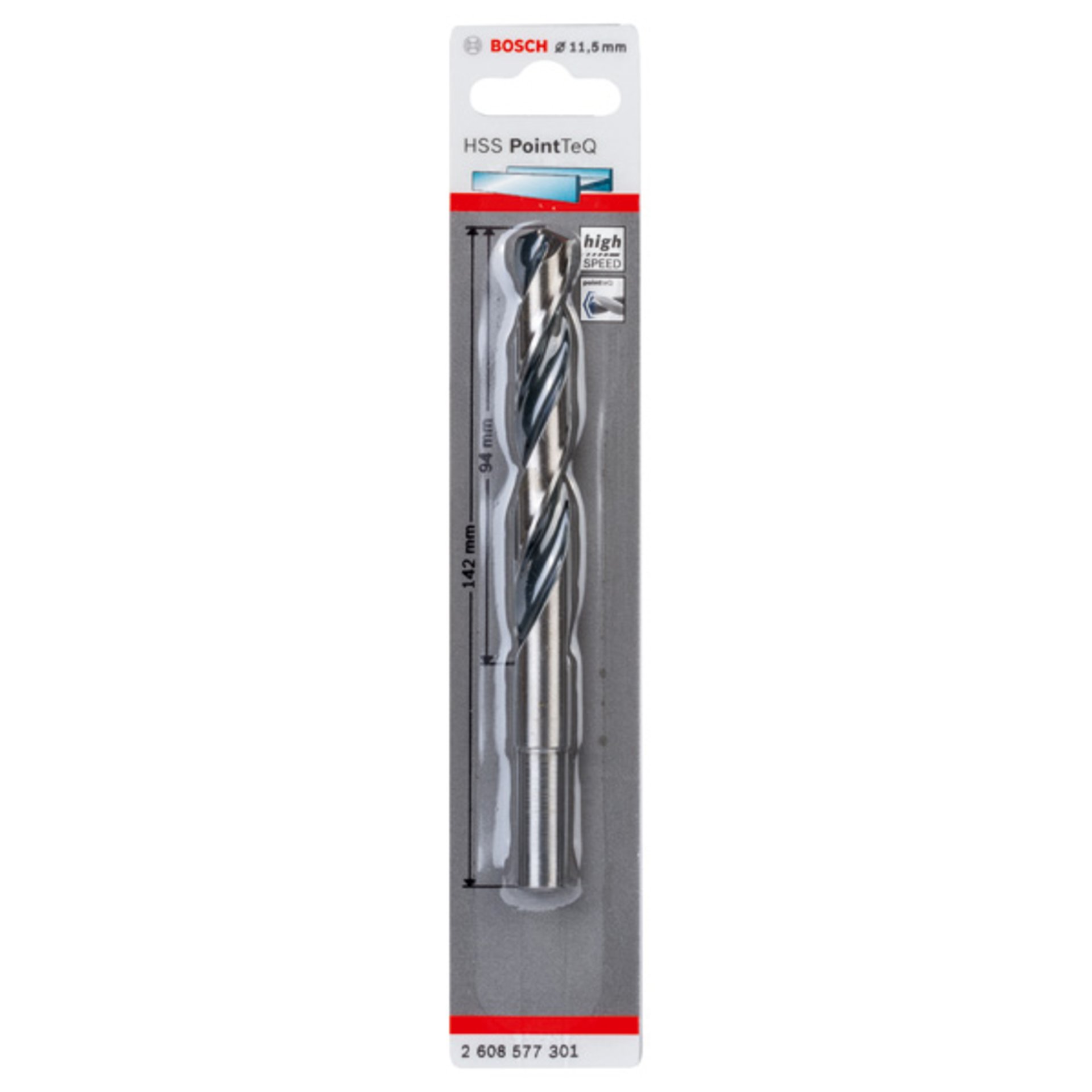 Metallspiralbohrer HSS PointTeQ, DIN 338, mit reduziertem Schaft, 11,5 mm