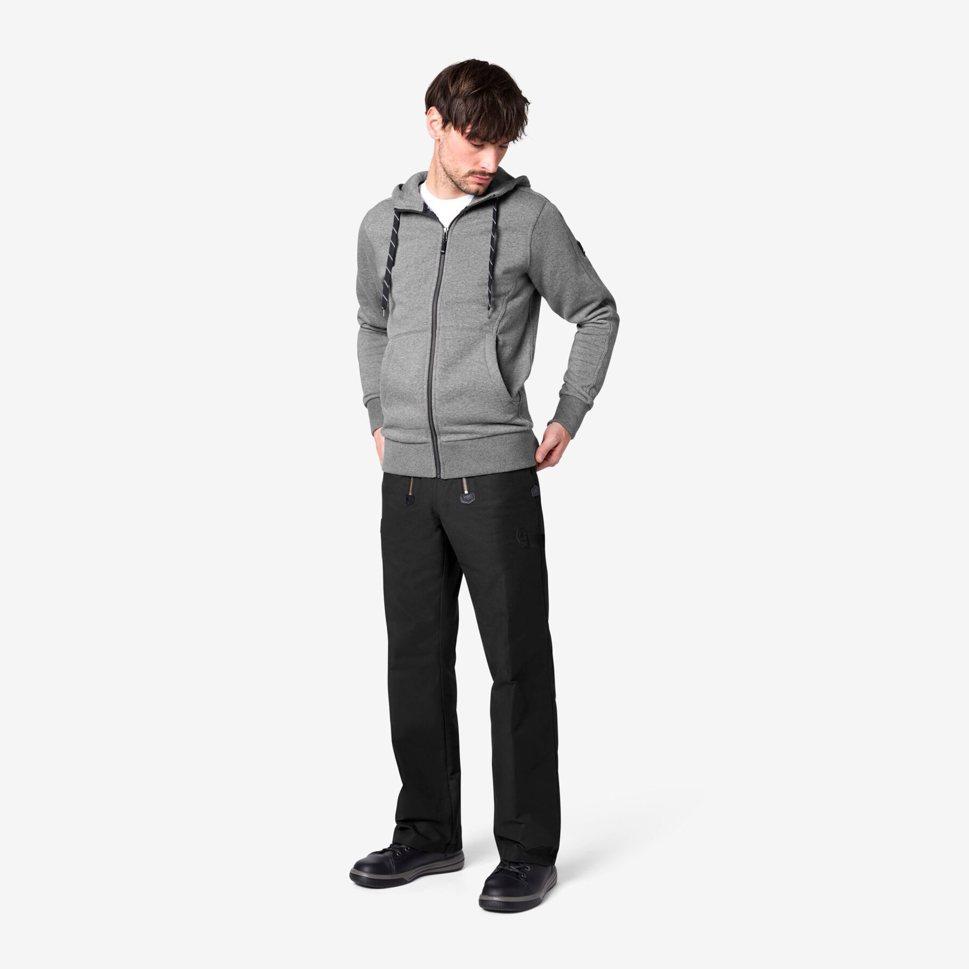 BENNO Sweater-Jacke mit Kapuze grau 2XL