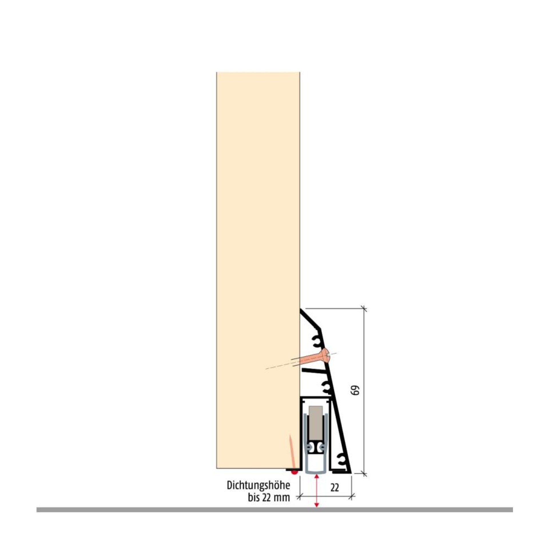 Sockel (FT, RF) 1150 mm farblos eloxiert