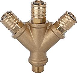 Riegler 3-fach Schnellverschlusskupplung Verteiler Messing Außengewinde G1/2Zoll NW7,2 Riegler 3-fach Schnellverschlusskupplung Verteiler Messing Außengewinde G1/2Zoll NW7,2