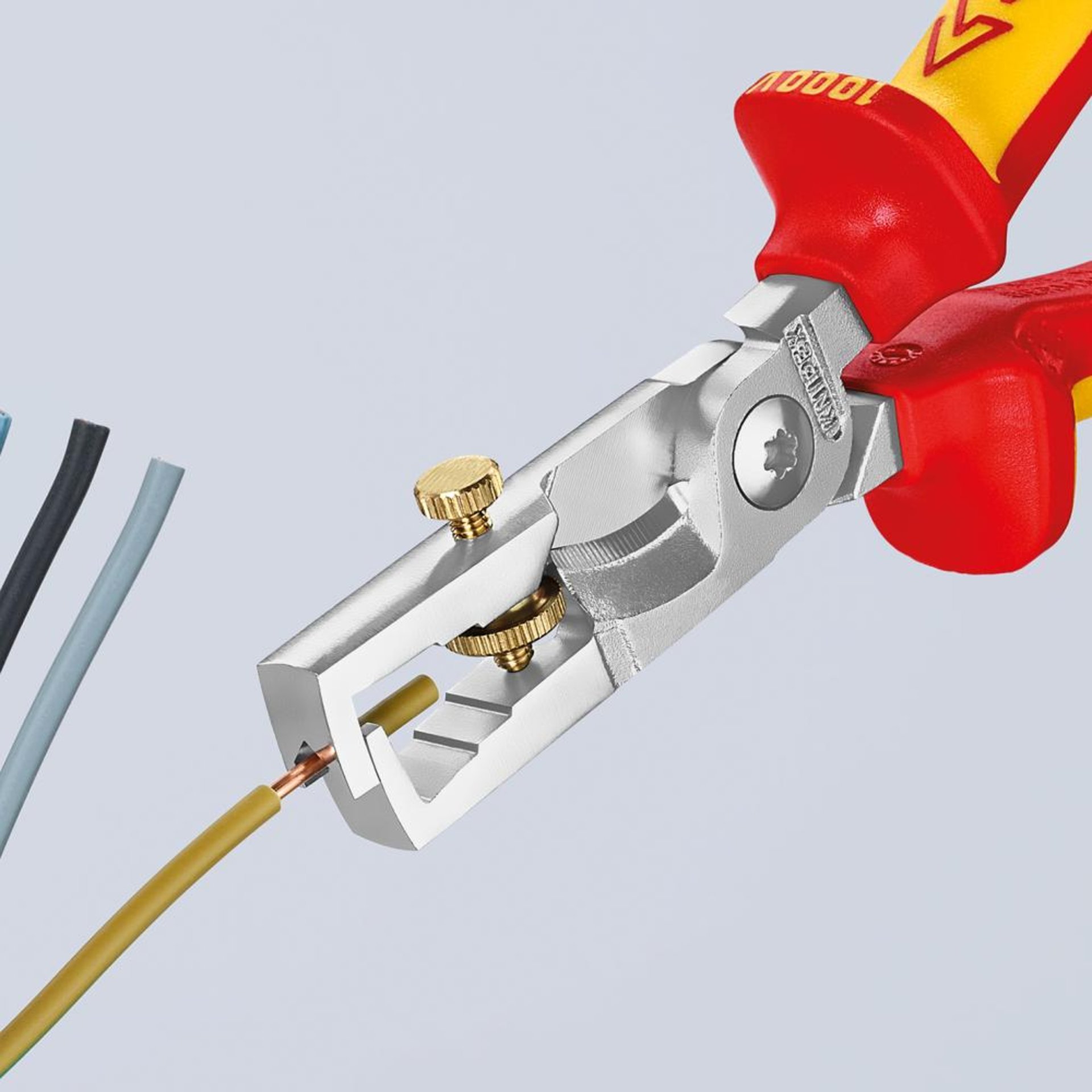 Abisolier-/Kabelschere VDE mit Mehrkomponenten-Griffen 180mm qmm KNIPEX