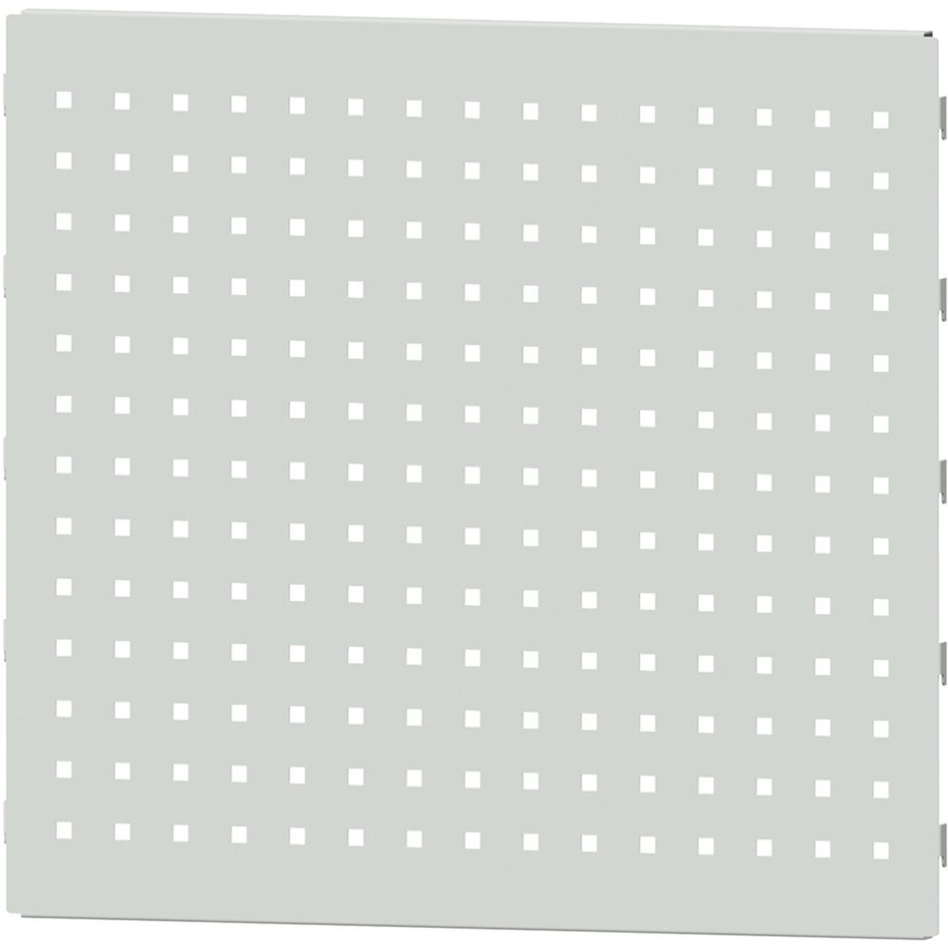 Lochblechwand B612xH566mm RAL 7035 für Vertikalauszug
