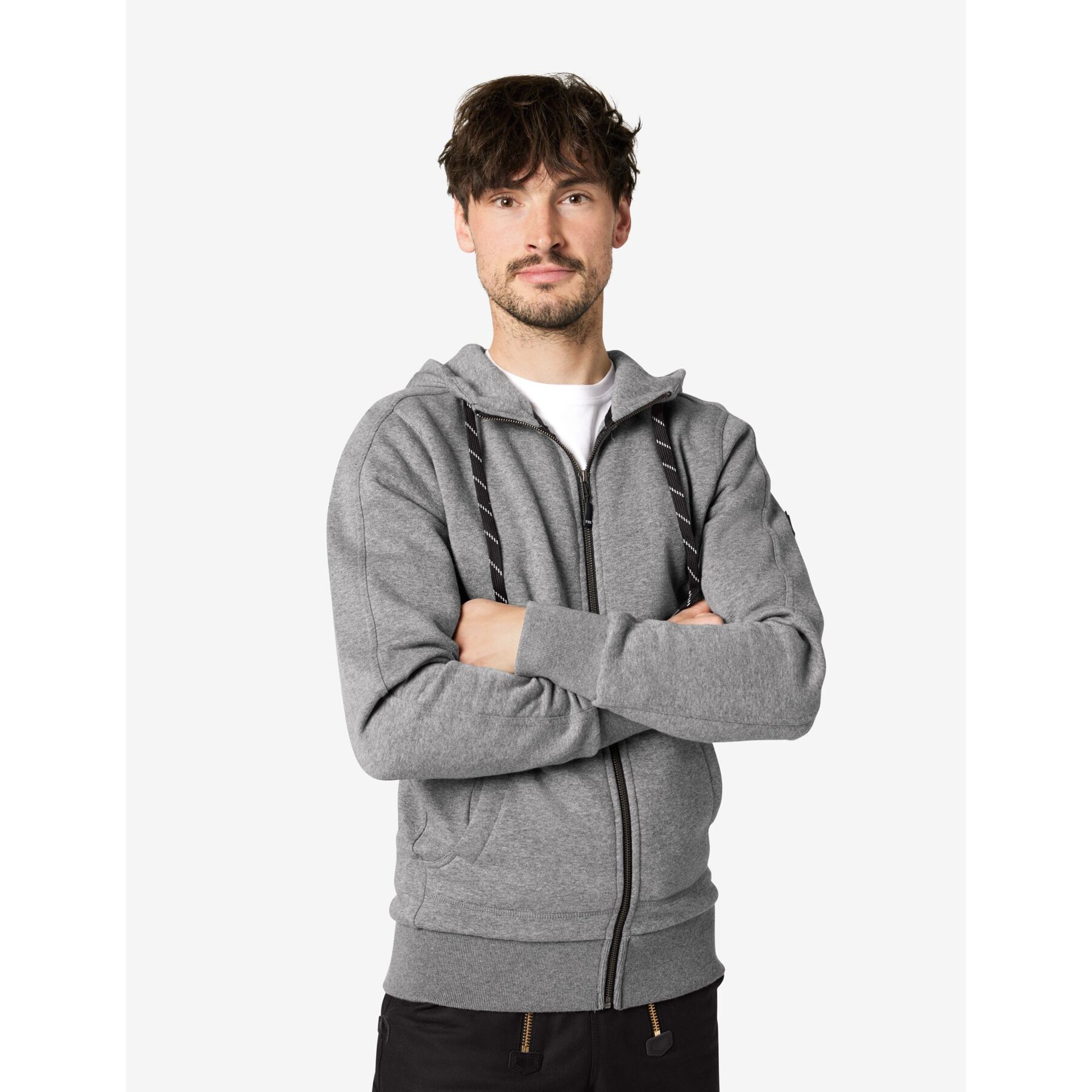 BENNO Sweater-Jacke mit Kapuze grau 2XL
