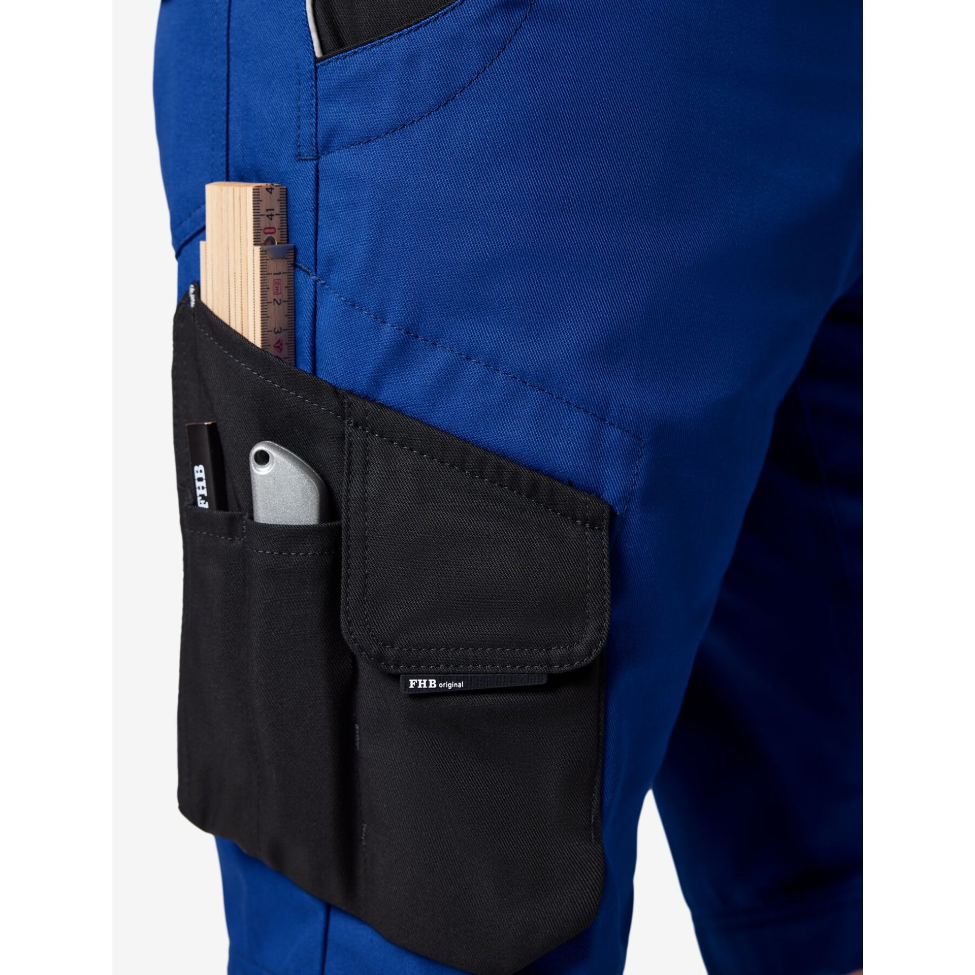 THEO Bermuda kurze Arbeitshose royalblau-schwarz Gr. 46