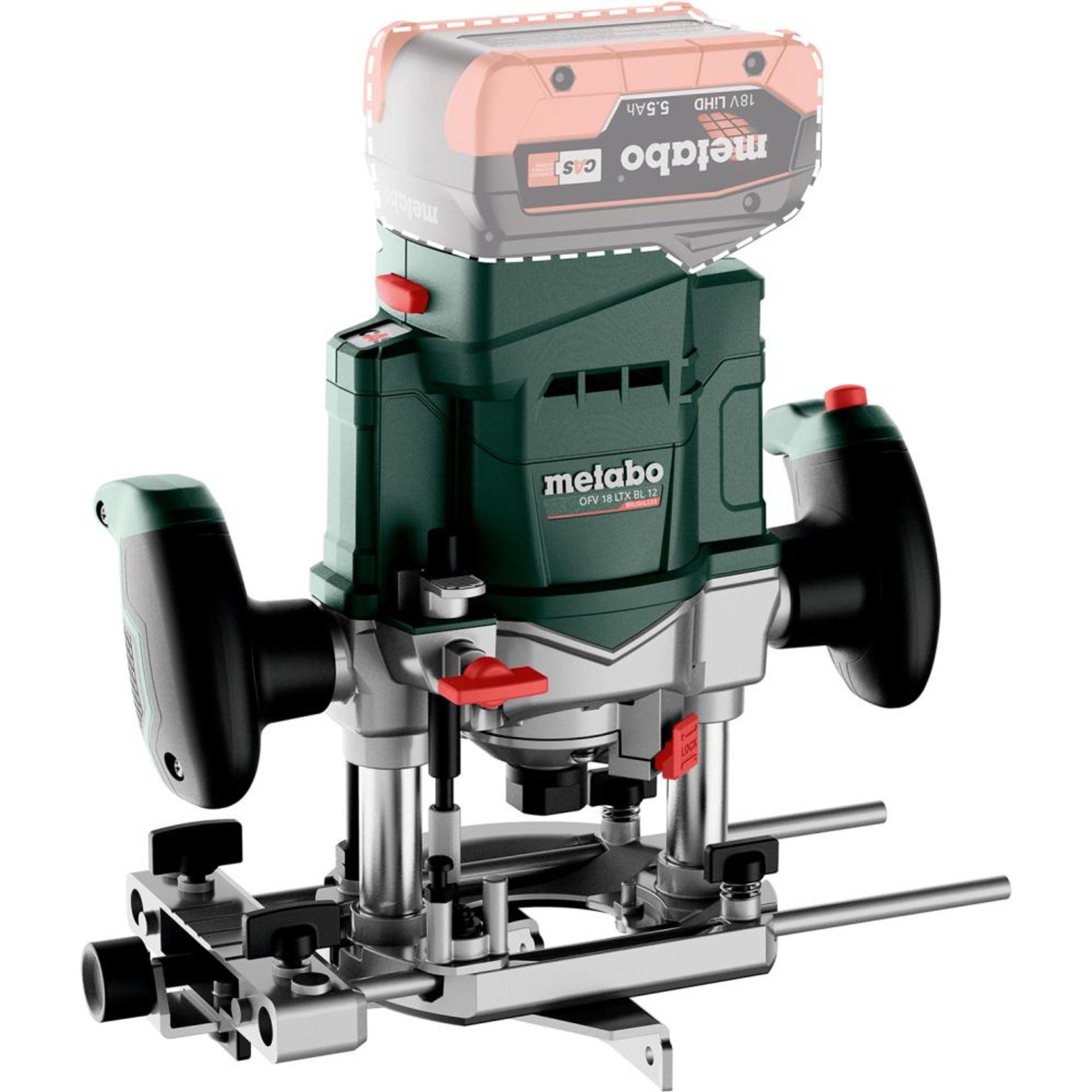 Akku-Oberfraese OFV 18 LTX BL 12 Metabo ohne Akku ohne Ladegerät metaBOX