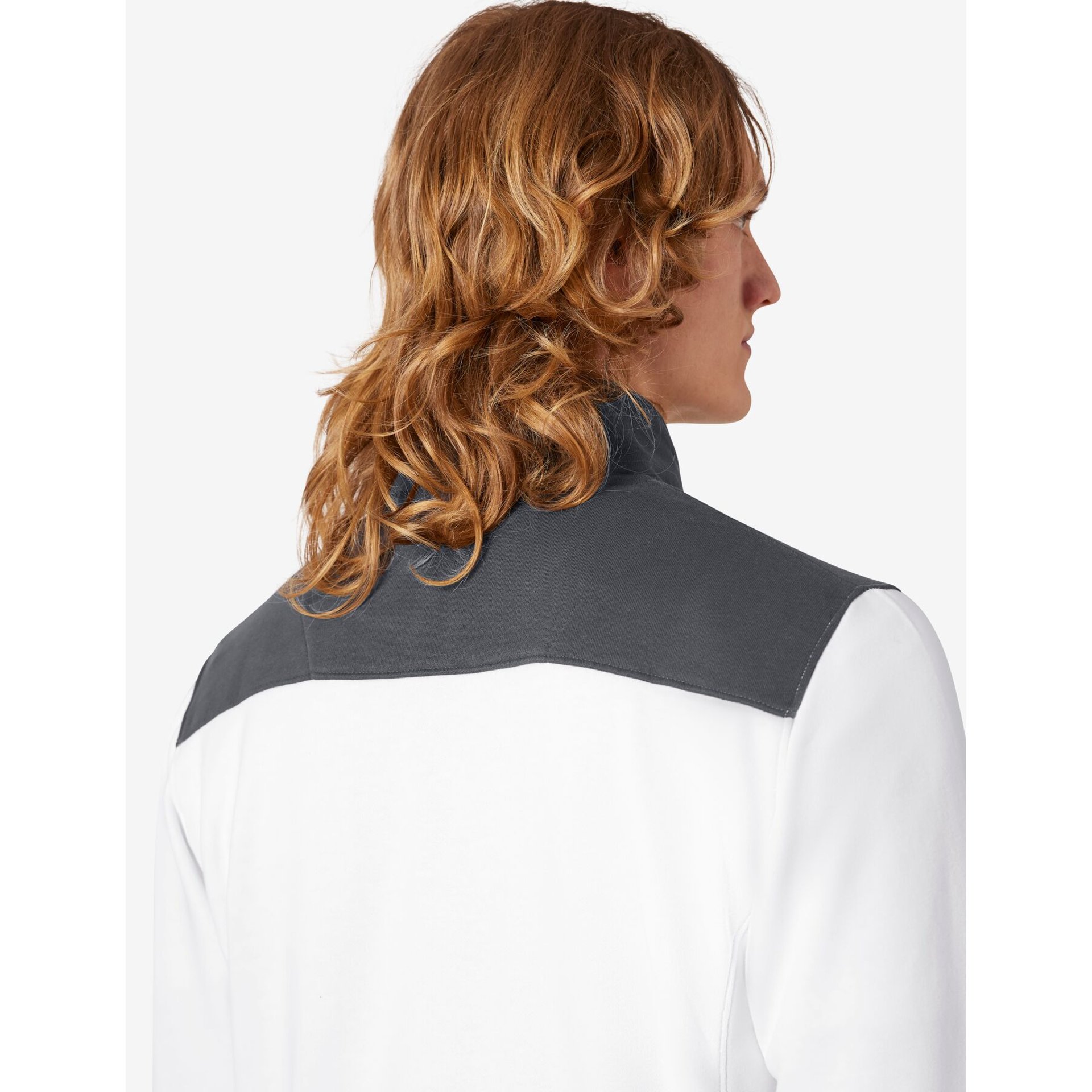 ROB Zip-Sweatshirt unisex weiß-anthrazit L