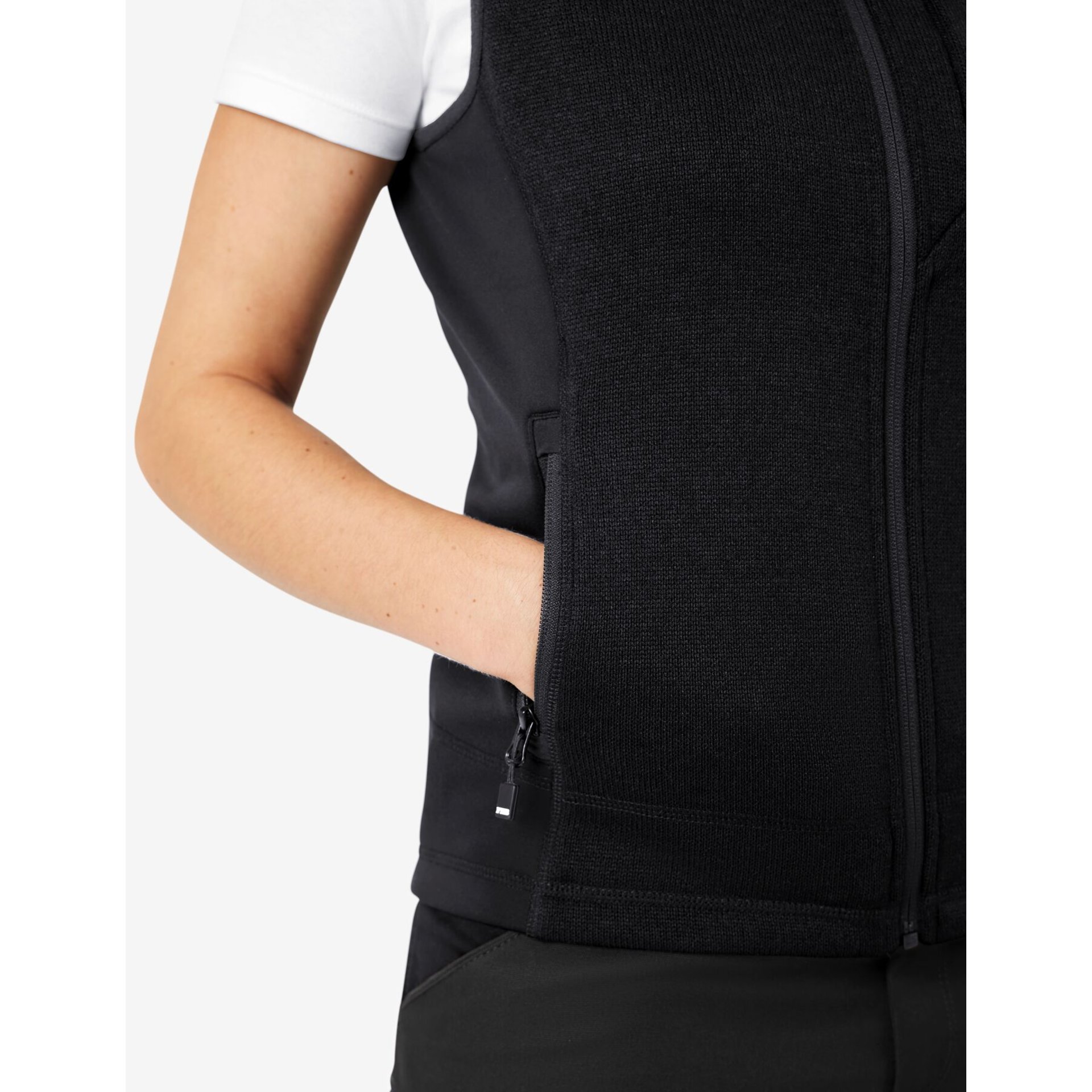 ELSA Strick-Fleece-Weste schwarz 2XL