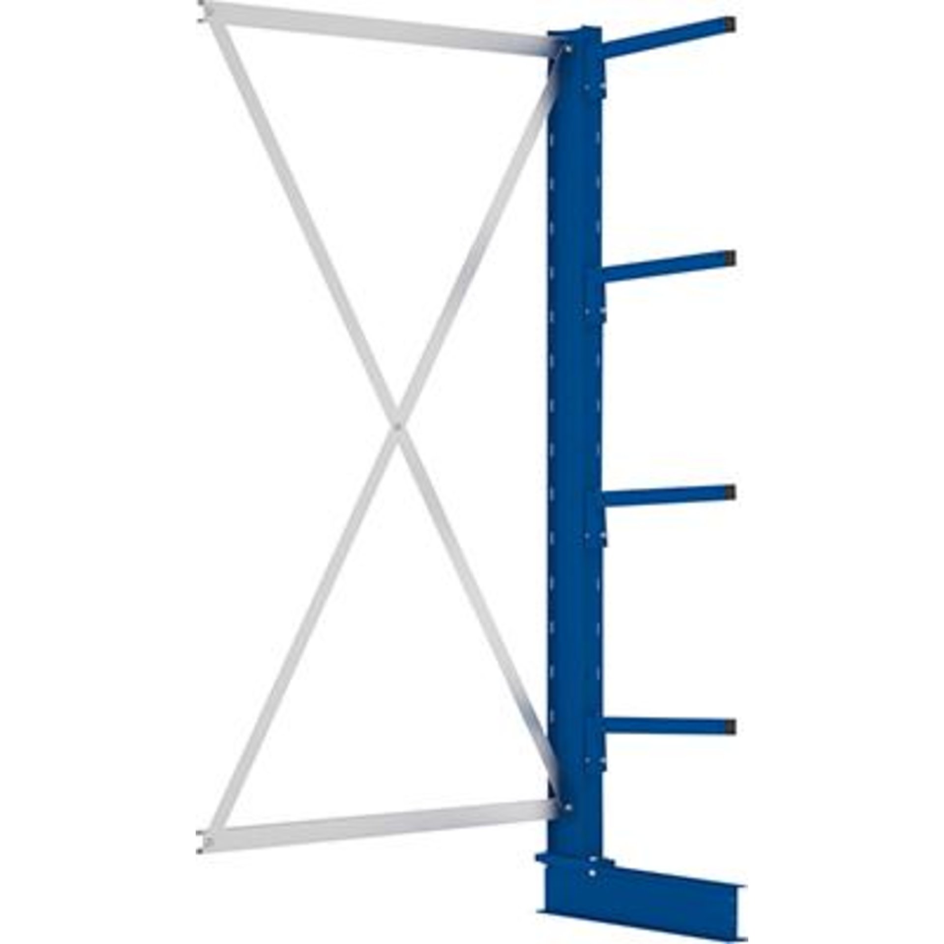Kragarmregal L Anbaufeld B1000xT400xH2000 mm einseitig RAL 5010 4 Arme Traglast 220kg