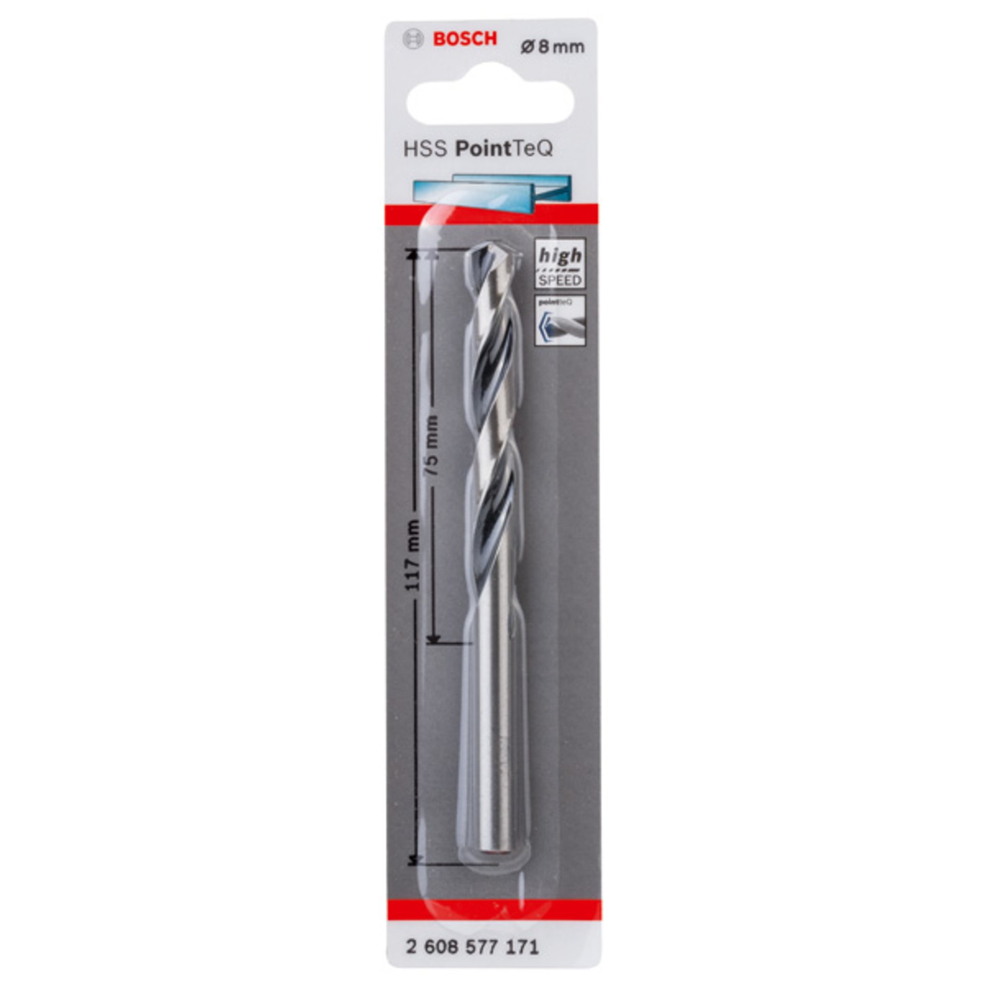 Metallspiralbohrer HSS PointTeQ, DIN 338, 8,0 mm, 1er-Pack