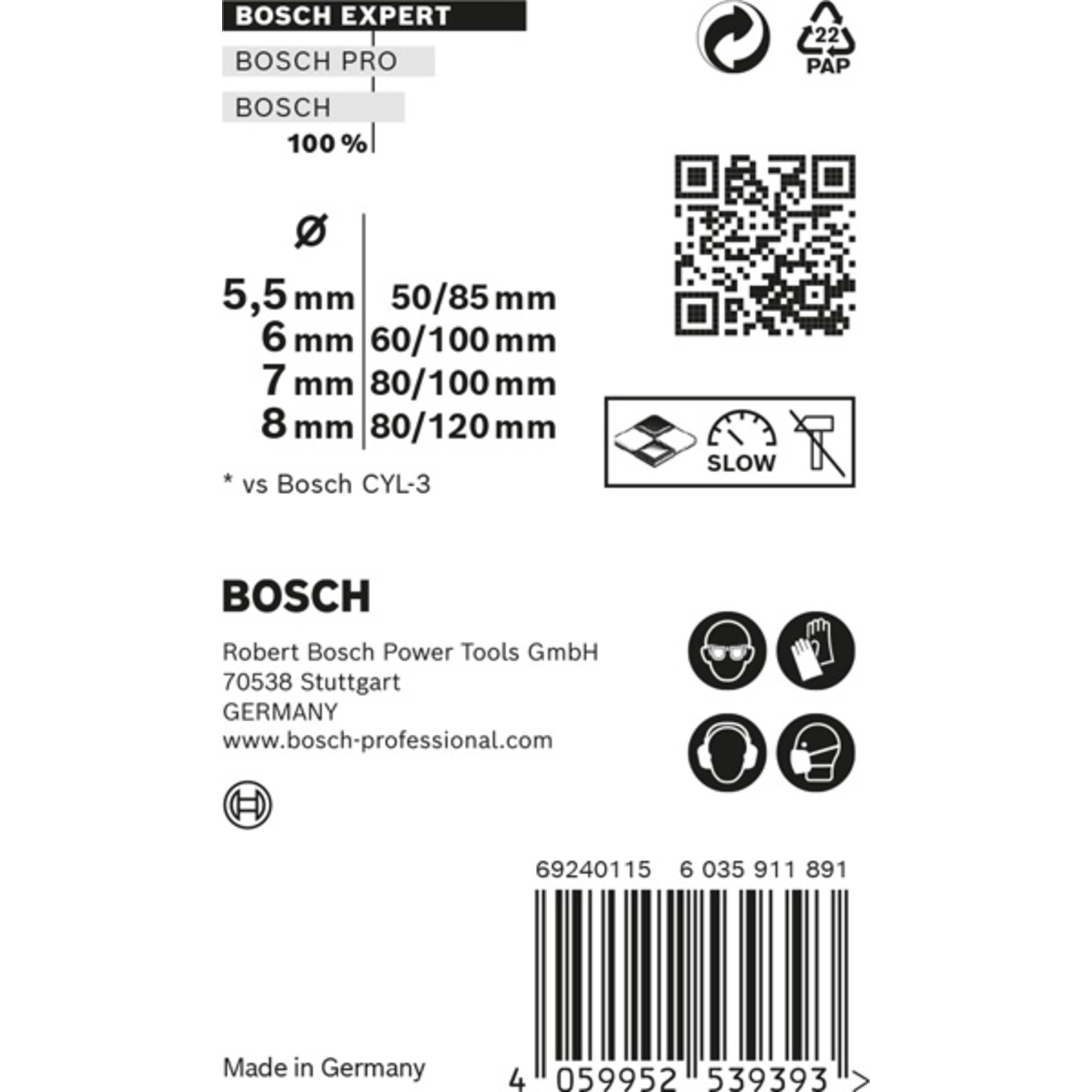 EXPERT MultiConstruction CYL-9 Bohrer-Set, 5,5/6/7/8 mm, 4-tlg.