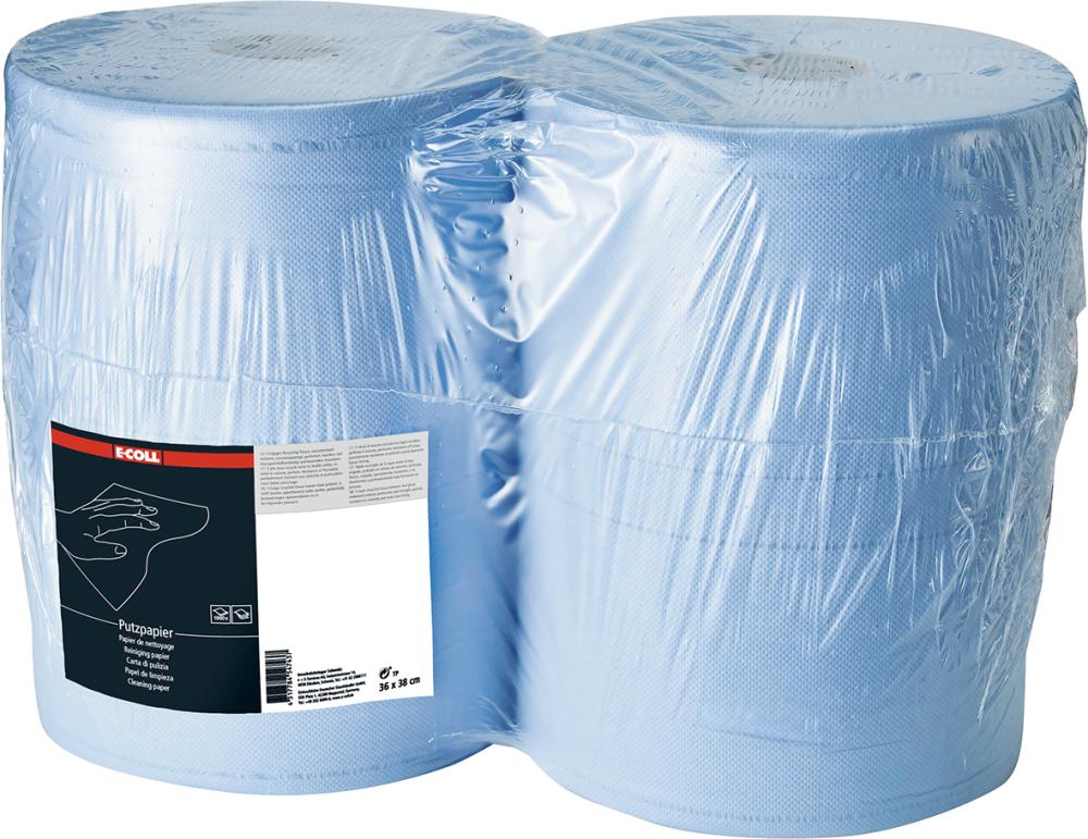 Putzpapier blau, 3-lagig,1000 Blatt 38x36cm E-COLL