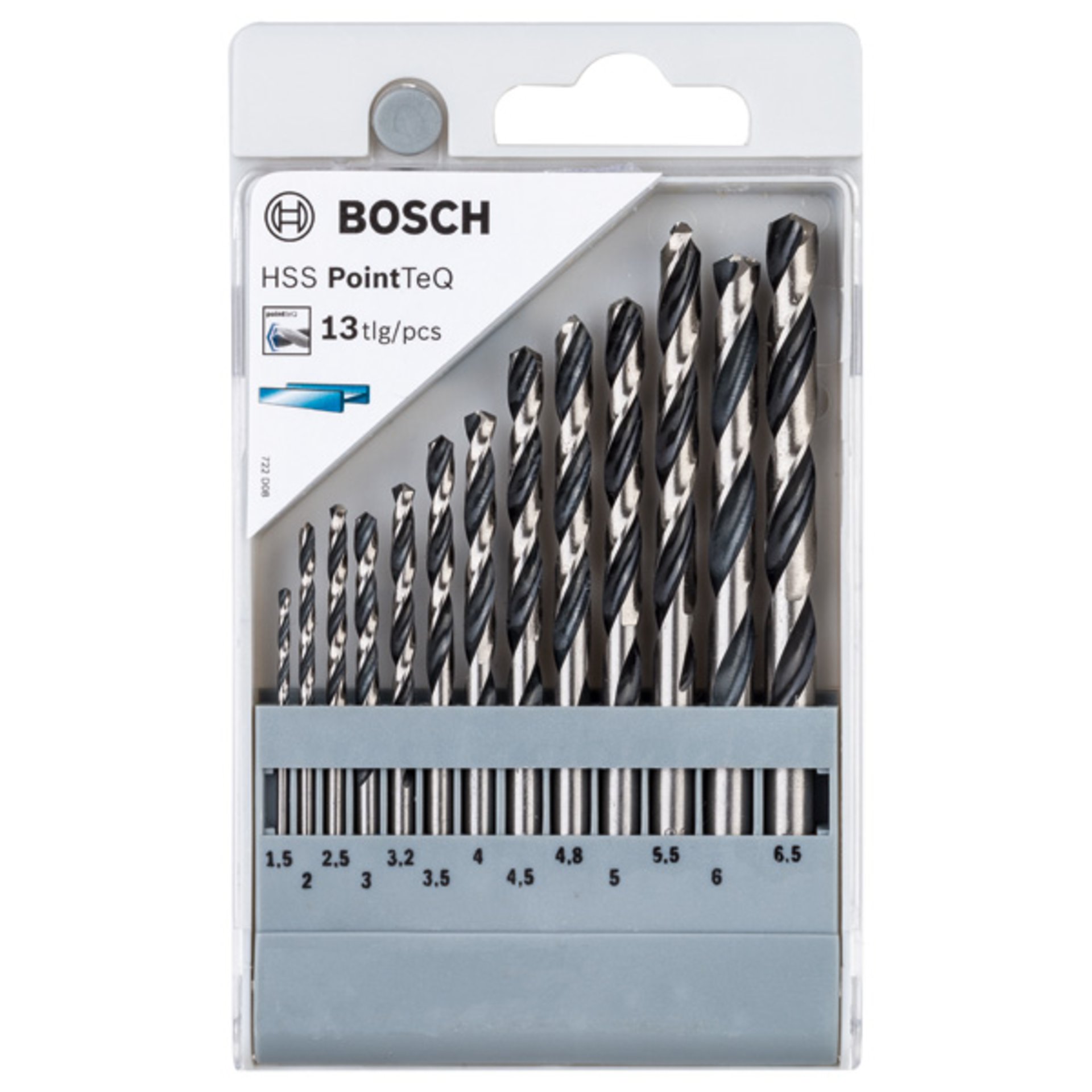 HSS-Spiralbohrer-Set PointTeQ, 13-tlg., 1,5-6,5 mm