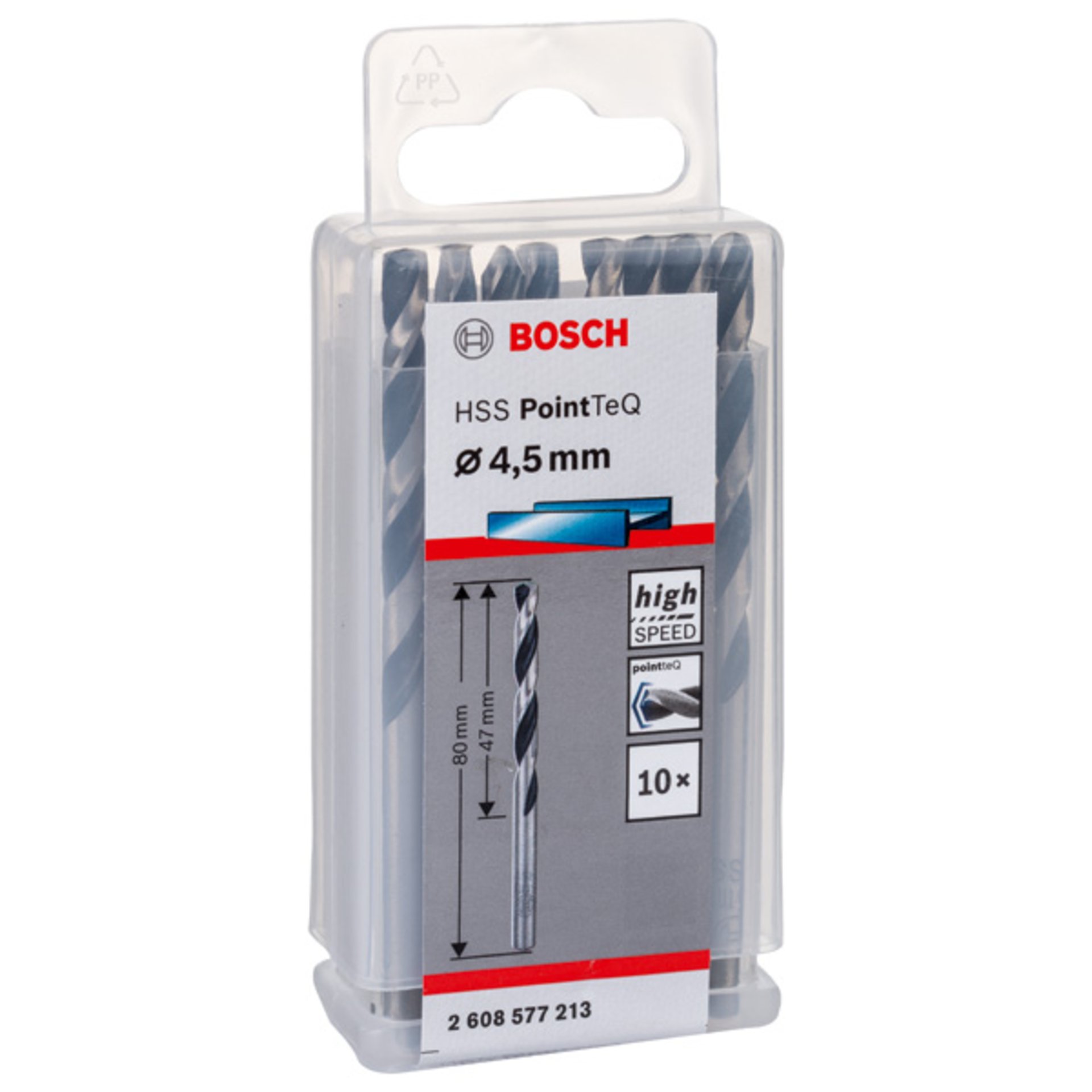 Metallspiralbohrer HSS PointTeQ, DIN 338, 4,5 mm, 10er-Pack