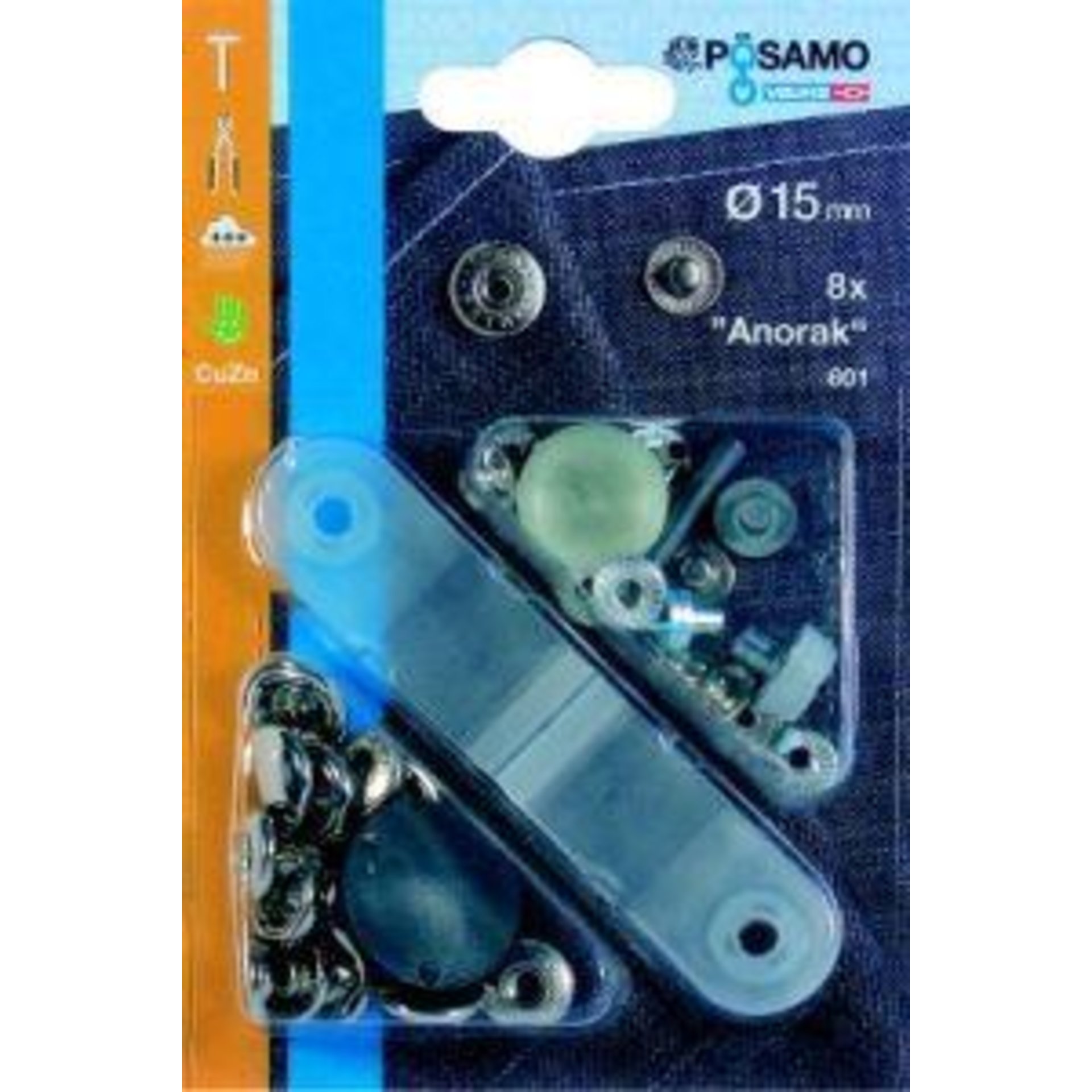 Druckknopf "Anorak" (SB) MS-vernick. 15,0mm a 8St PÖSAMO