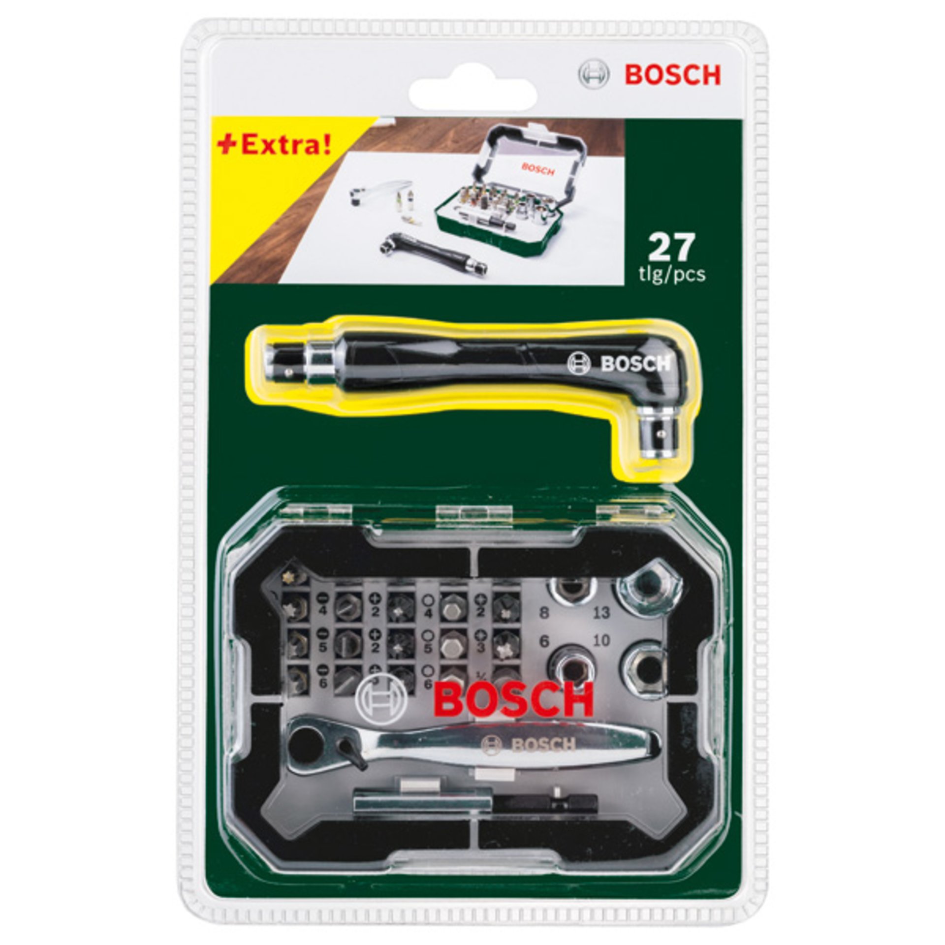 26 + 1-tlg. Schrauberbit-Set mit Ratsche