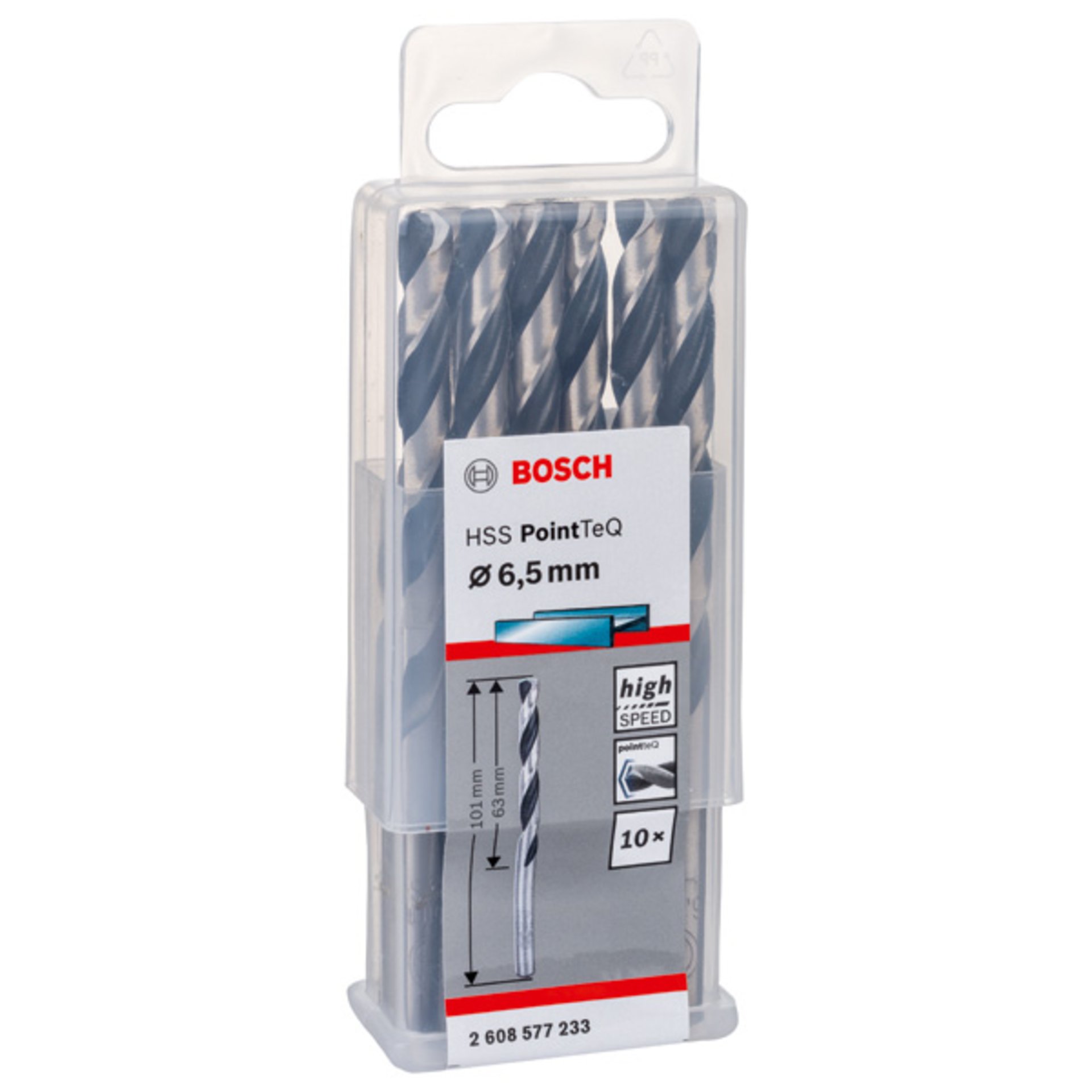 Metallspiralbohrer HSS PointTeQ, DIN 338, 6,5 mm, 10er-Pack