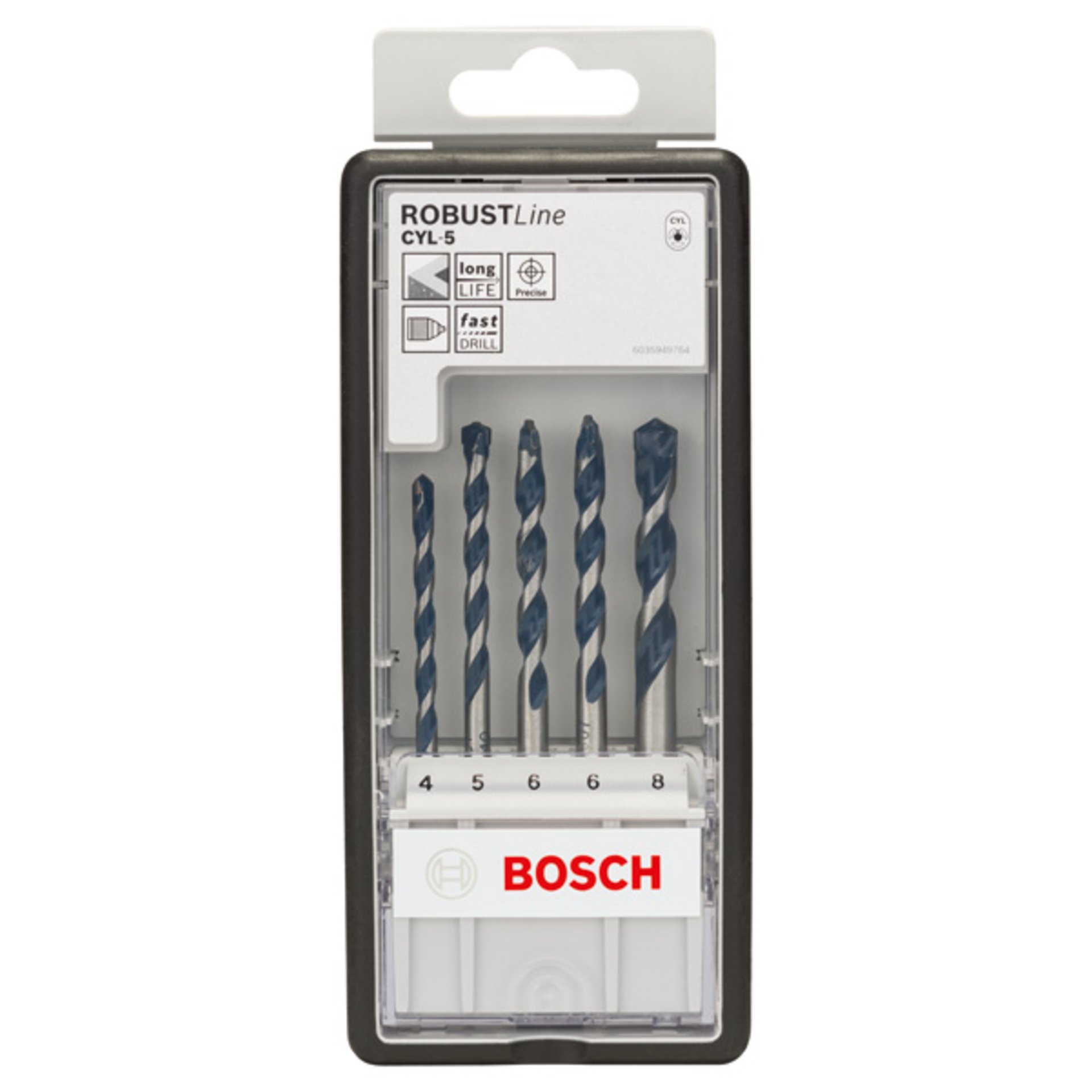 5-tlg. CYL-5 Betonbohrer-Set, Robust Line, 4-8 mm