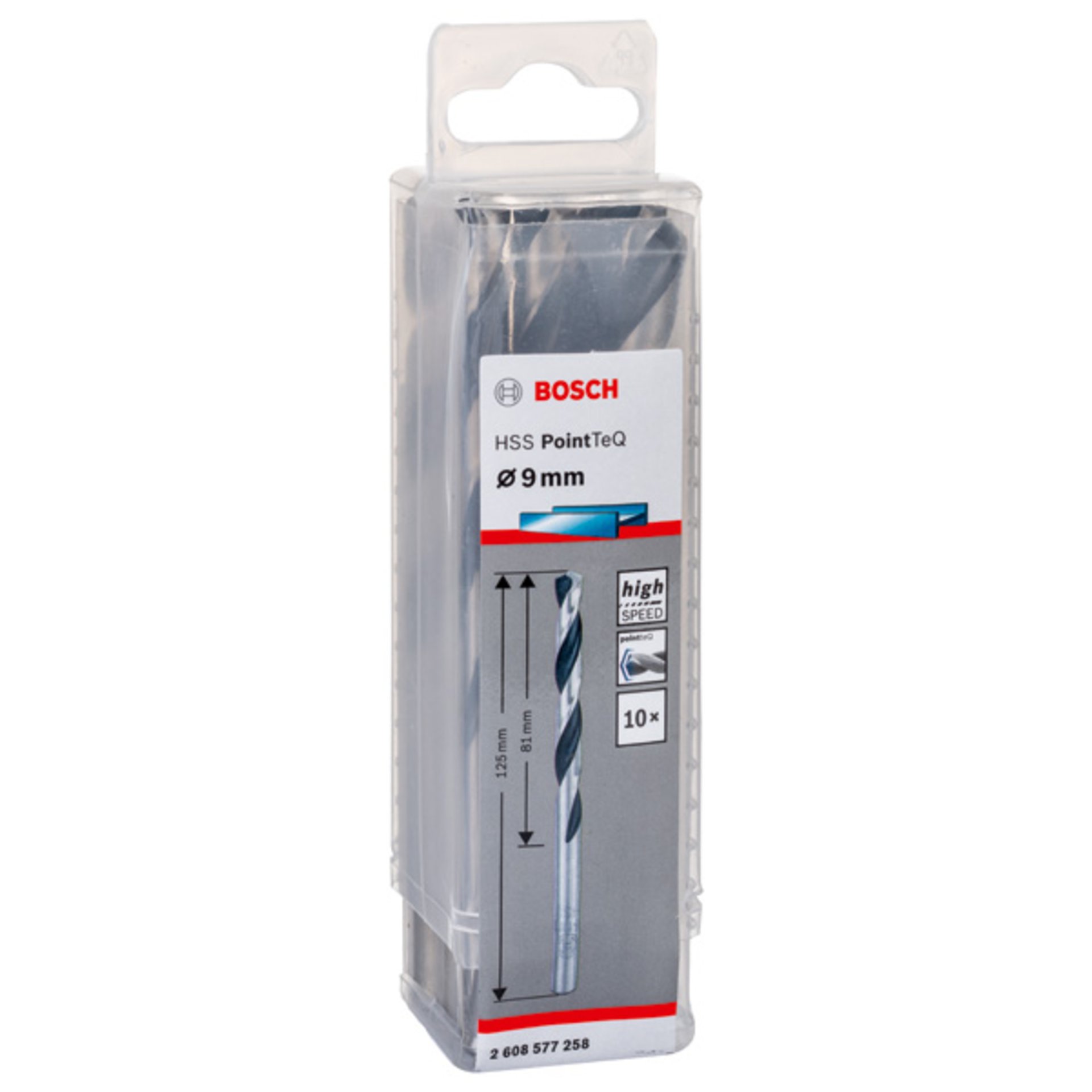 Metallspiralbohrer HSS PointTeQ, DIN 338, 9,0 mm, 10er-Pack