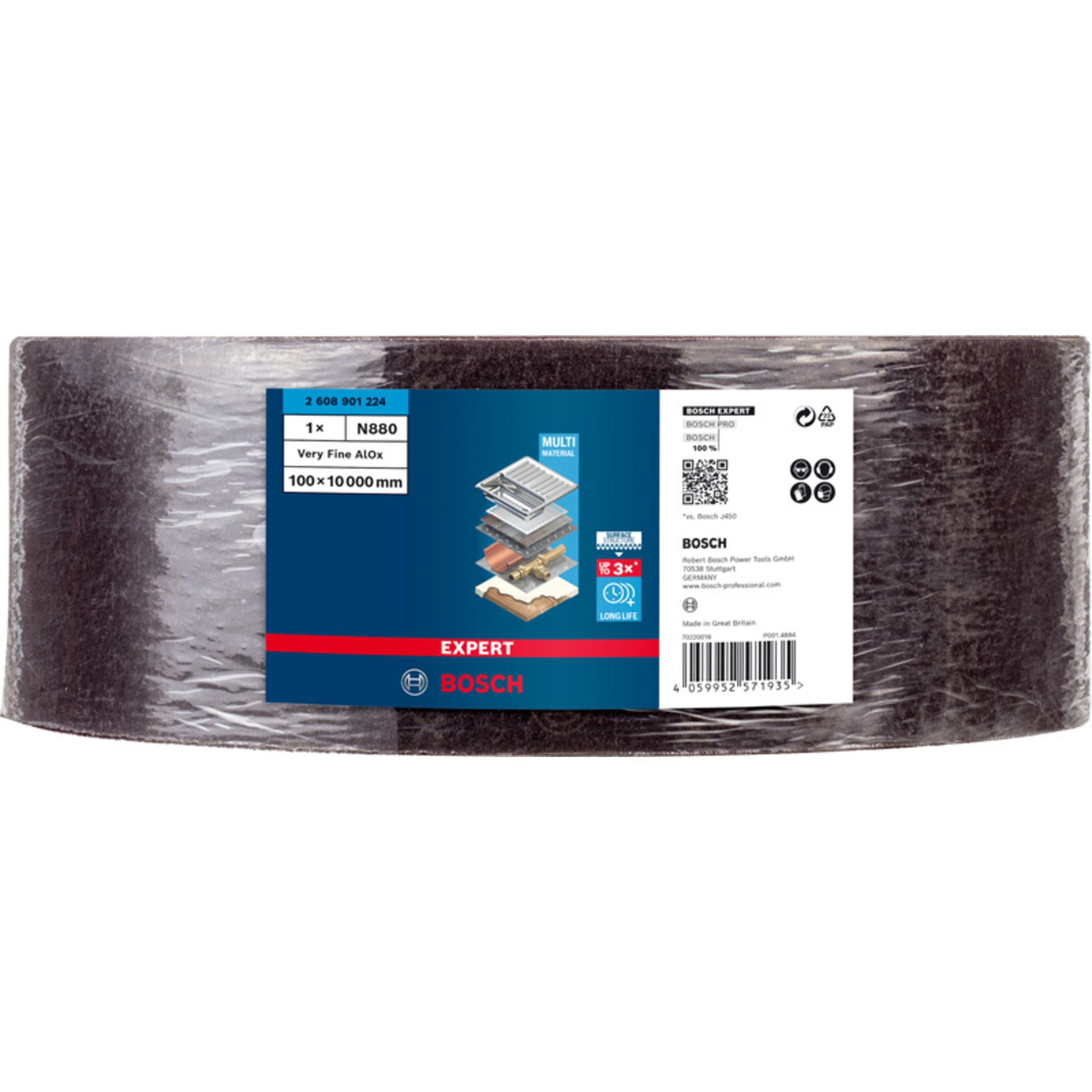 EXPERT N880 Vliesrolle zum Handschleifen, 100 mm x 10 m, sehr fein A